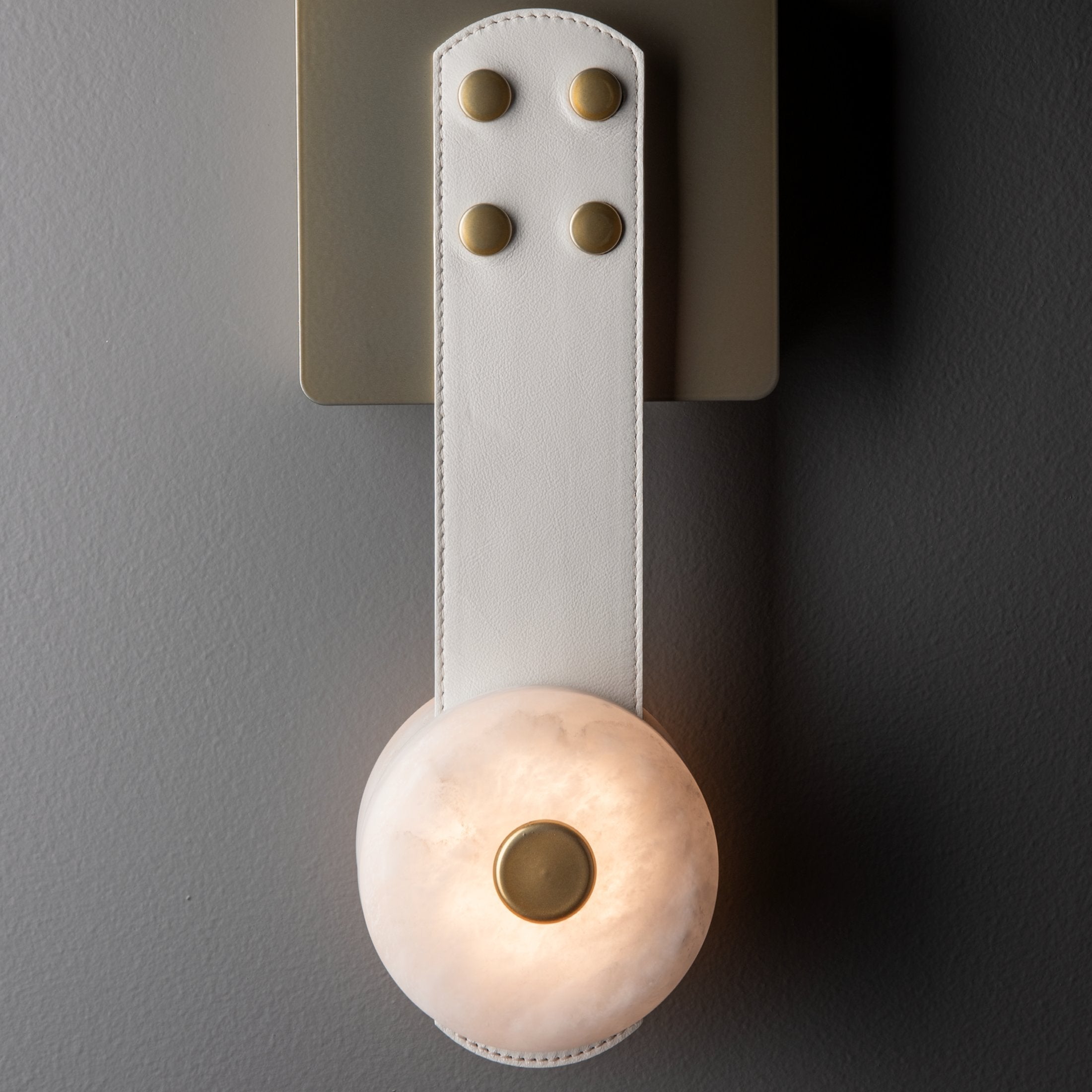 Evsore Modern Minimalist LED Leather Alabaster Sconce Wall Lamp - Letslighting