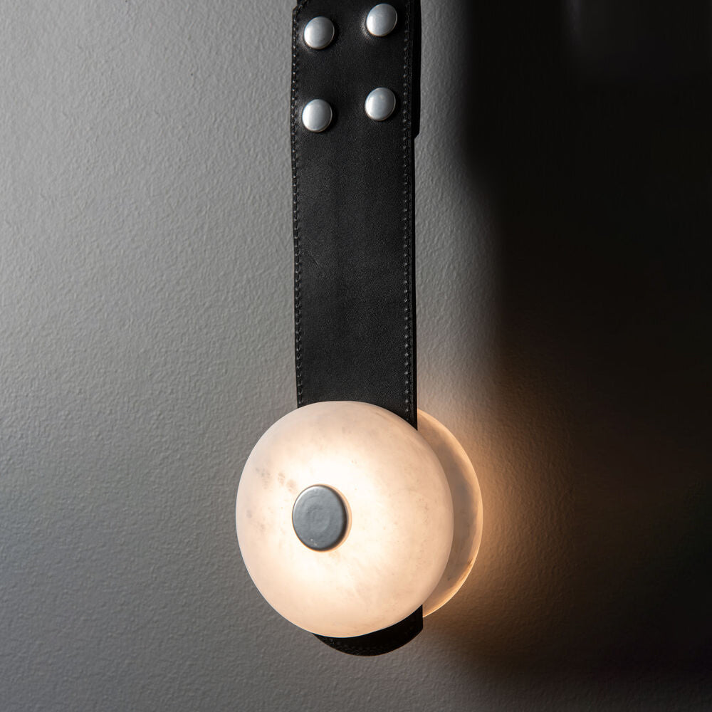 Evsore Modern Minimalist LED Leather Alabaster Sconce Wall Lamp - Letslighting