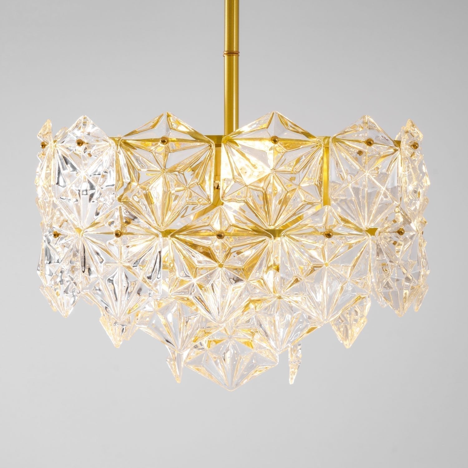 Lustra Kronleuchter Schneeflocke Glas Gold-Letslighting