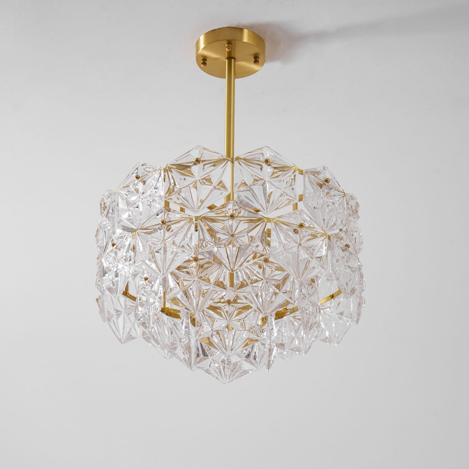 Lustra Kronleuchter Schneeflocke Glas Gold-Letslighting