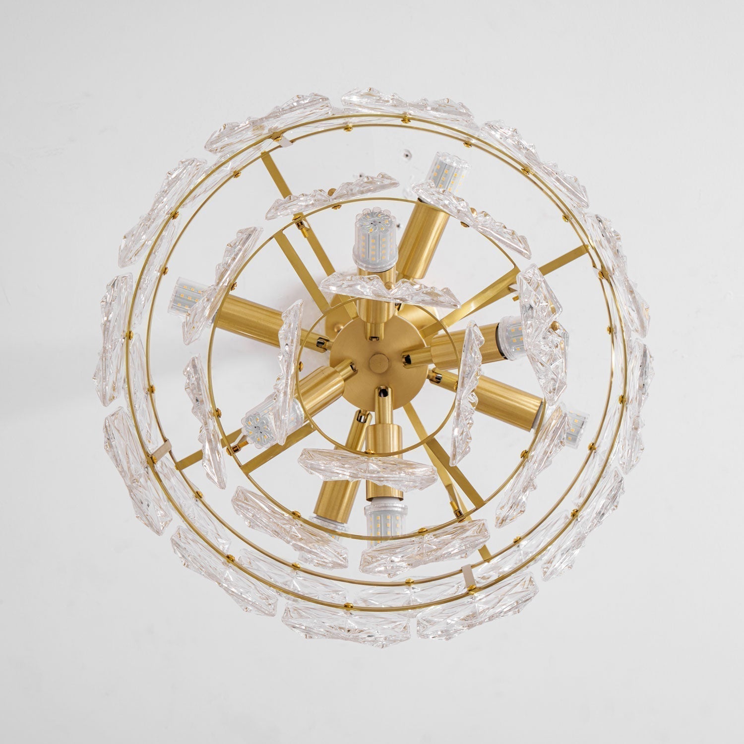 Lustra Kronleuchter Schneeflocke Glas Gold-Letslighting