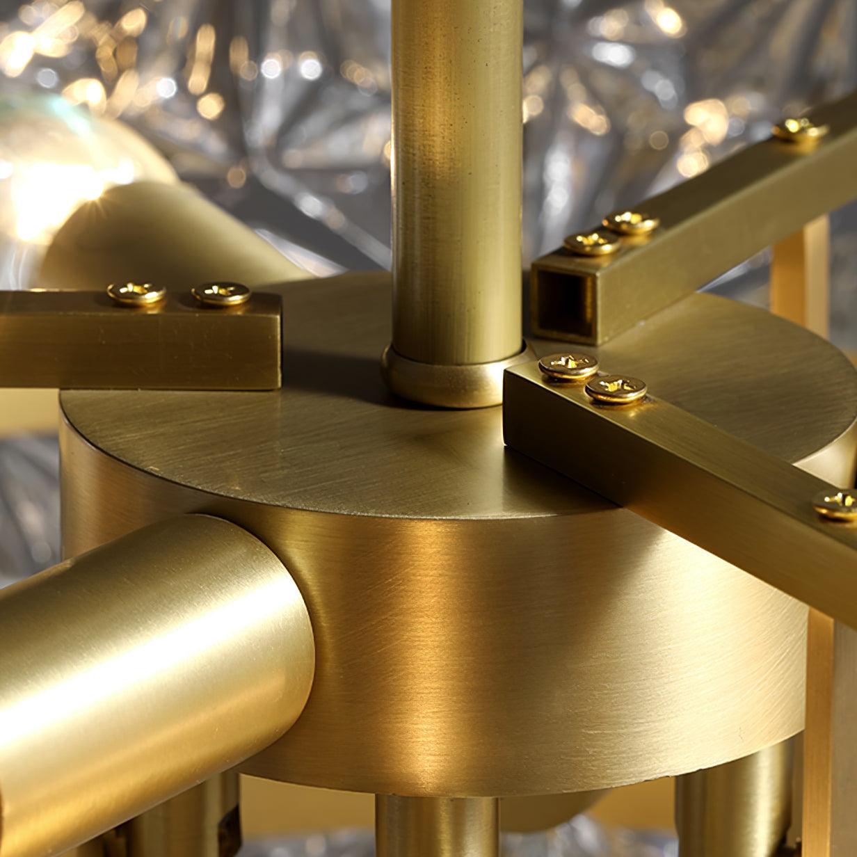 Lustra Kronleuchter Schneeflocke Glas Gold-Letslighting