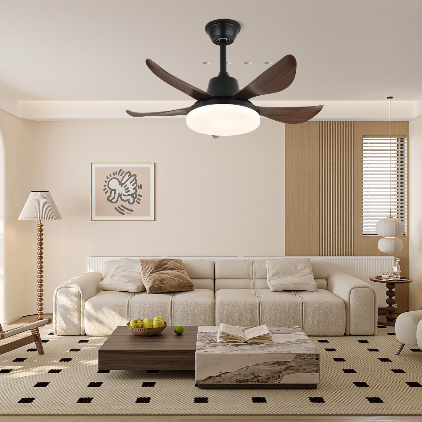 Callen Moderner Deckenventilator mit sichtbaren Lüfterflügeln