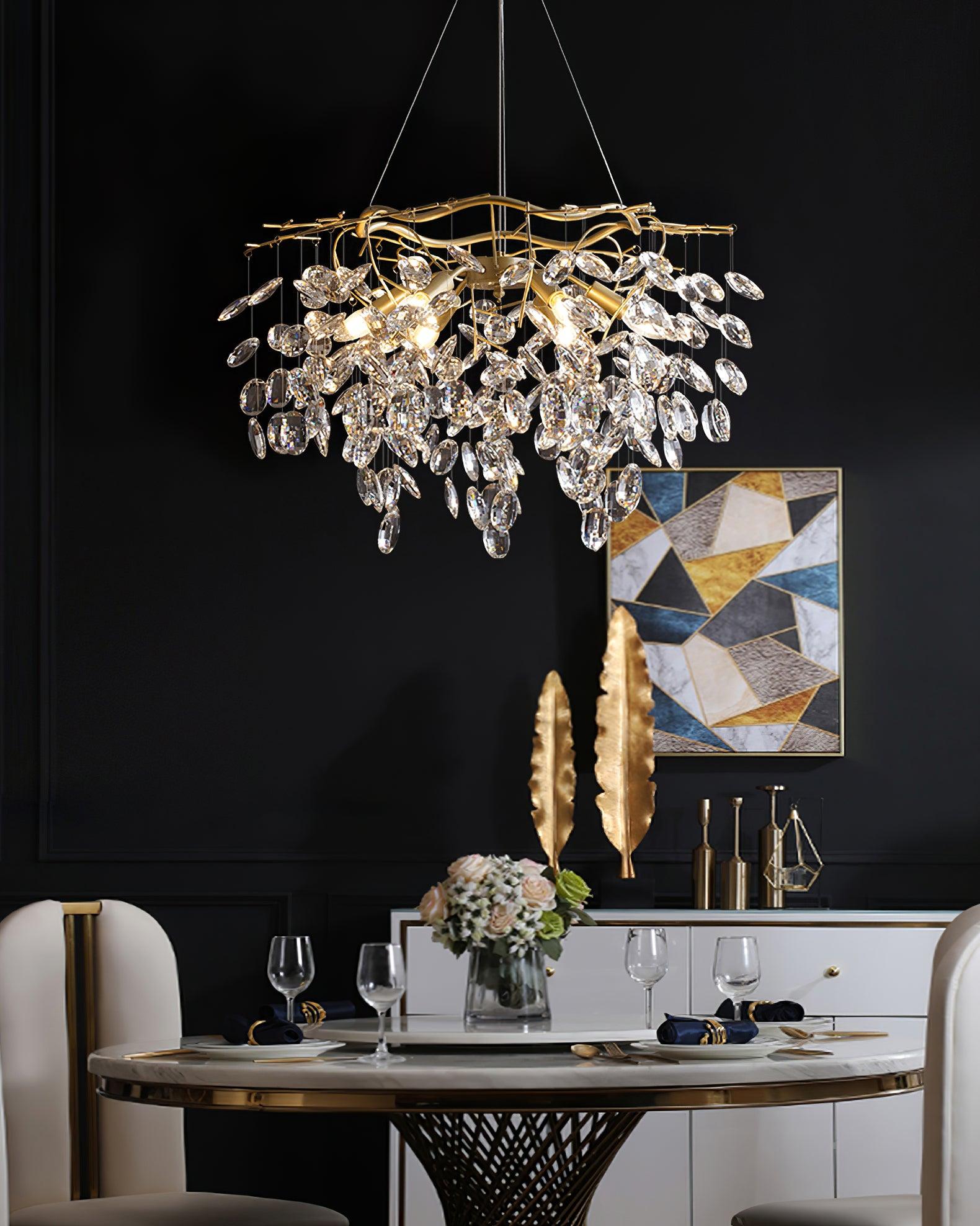 Lustra Kronleuchter Kristallzweig Gold LED-Letslighting