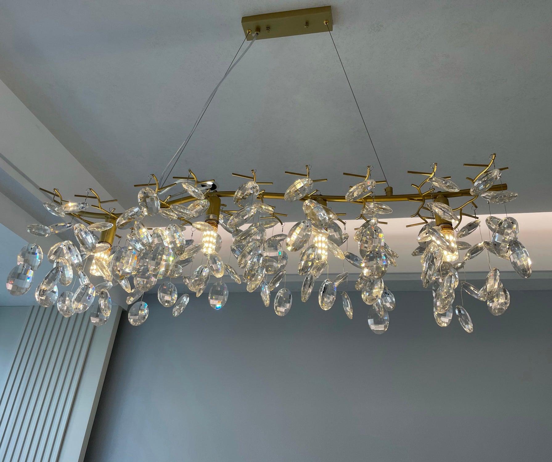 Lustra Kronleuchter Kristallzweig Gold LED-Letslighting
