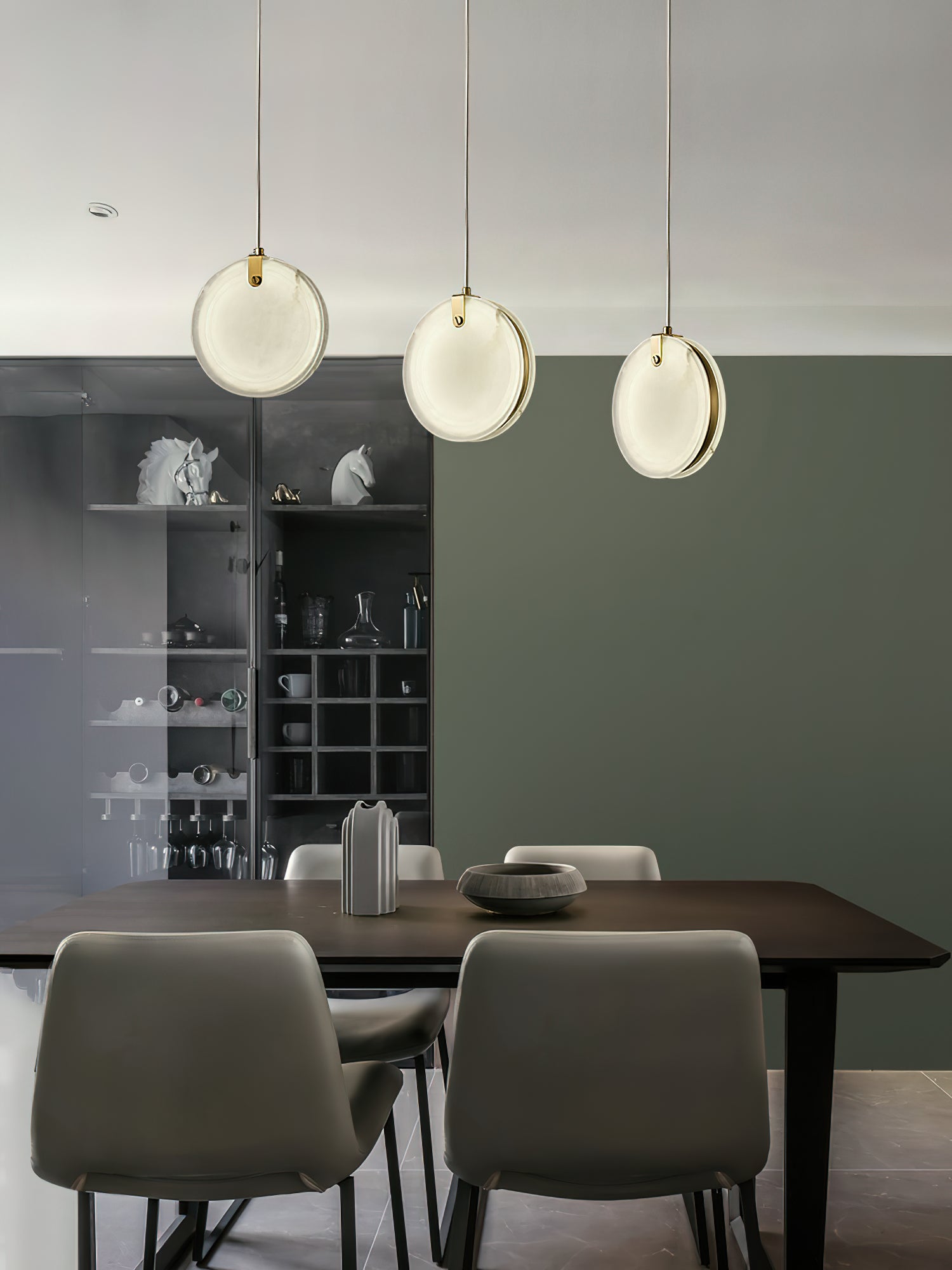 Utalionis Modern Minimalist Brass Alabaster Pendant Light - Letslighting
