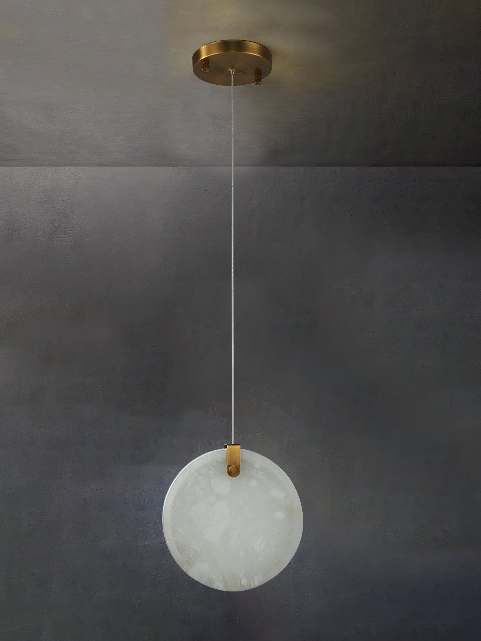 Utalionis Modern Minimalist Brass Alabaster Pendant Light - Letslighting