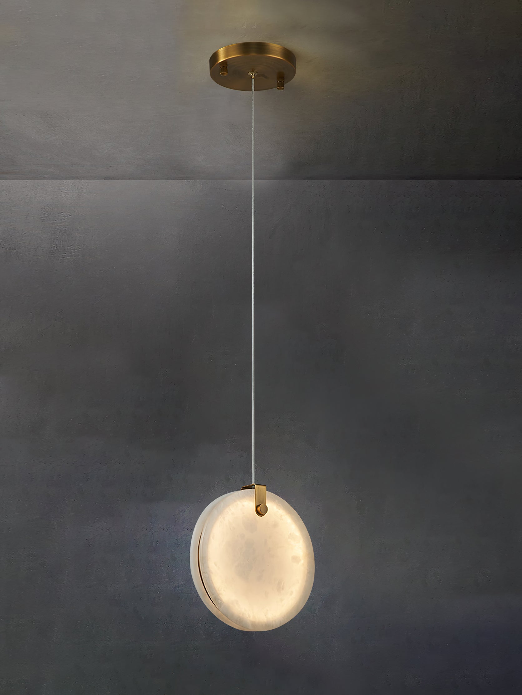 Utalionis Modern Minimalist Brass Alabaster Pendant Light - Letslighting
