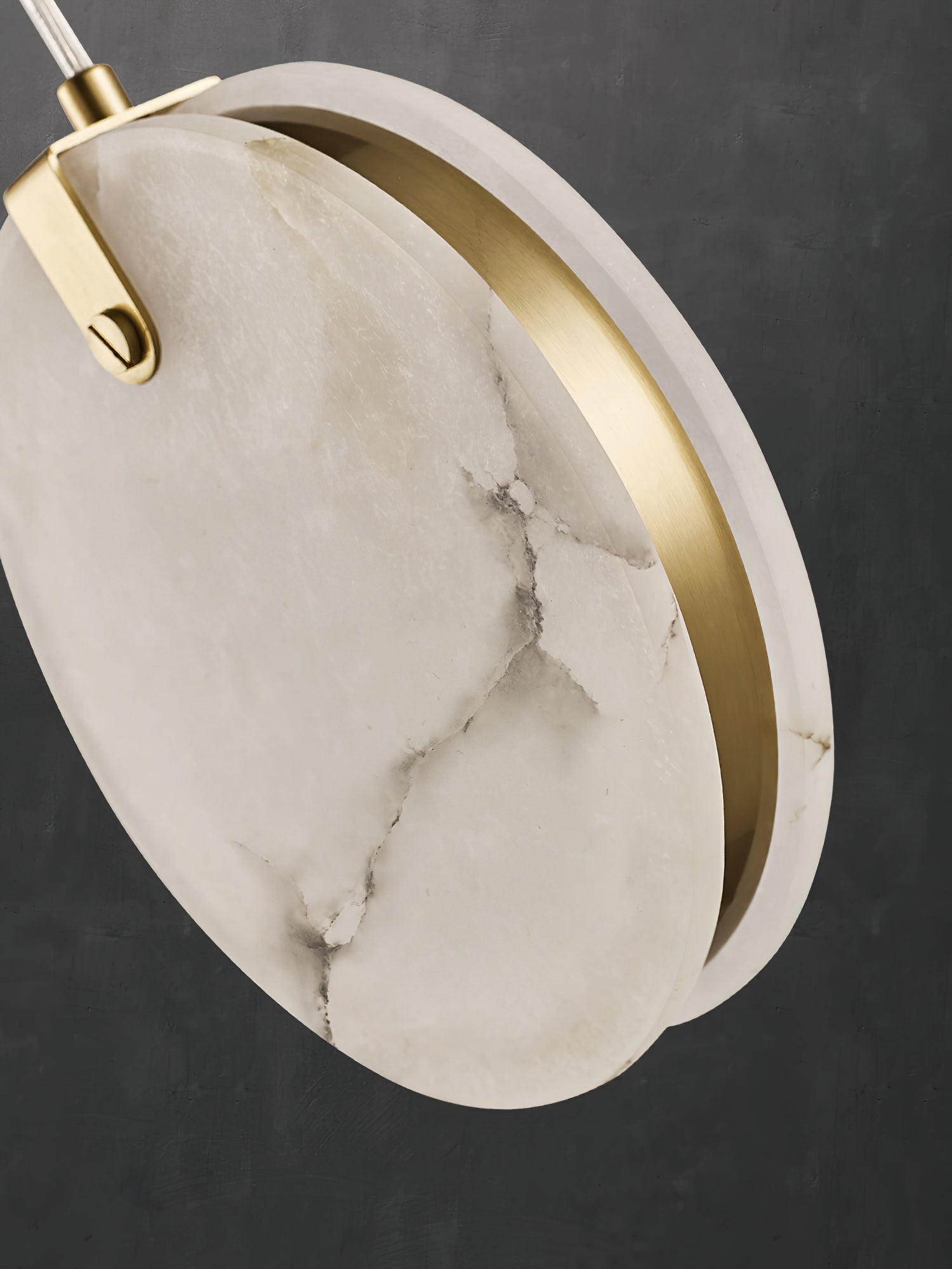 Utalionis Modern Minimalist Brass Alabaster Pendant Light - Letslighting