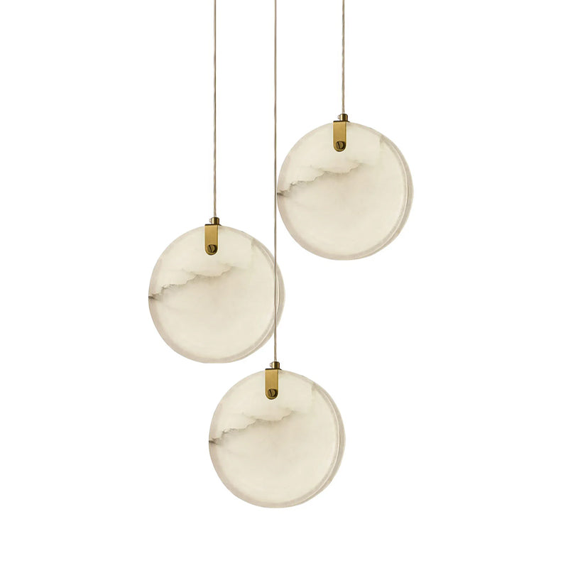 Utalionis Modern Minimalist Brass Alabaster Pendant Light - Letslighting