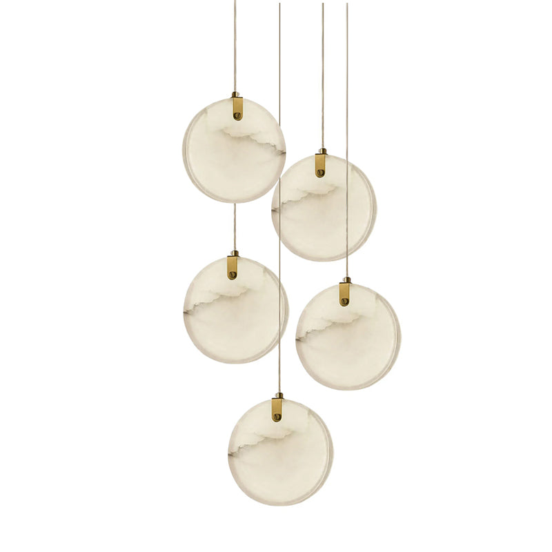 Utalionis Modern Minimalist Brass Alabaster Pendant Light - Letslighting