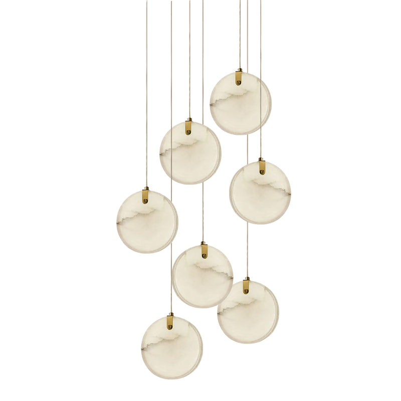 Utalionis Modern Minimalist Brass Alabaster Pendant Light - Letslighting