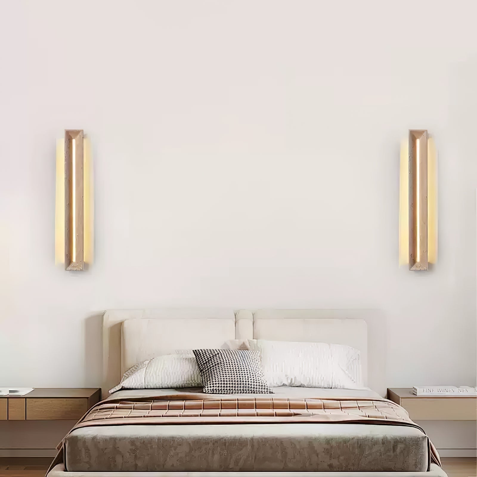 Anoren Minimalist Travertine Wall Light - Neutralighting