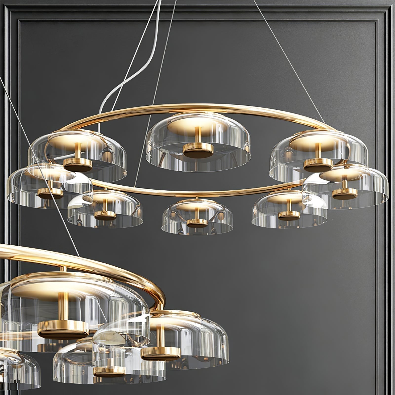 Aethera Circular Glass Chandelier - Blowlighting
