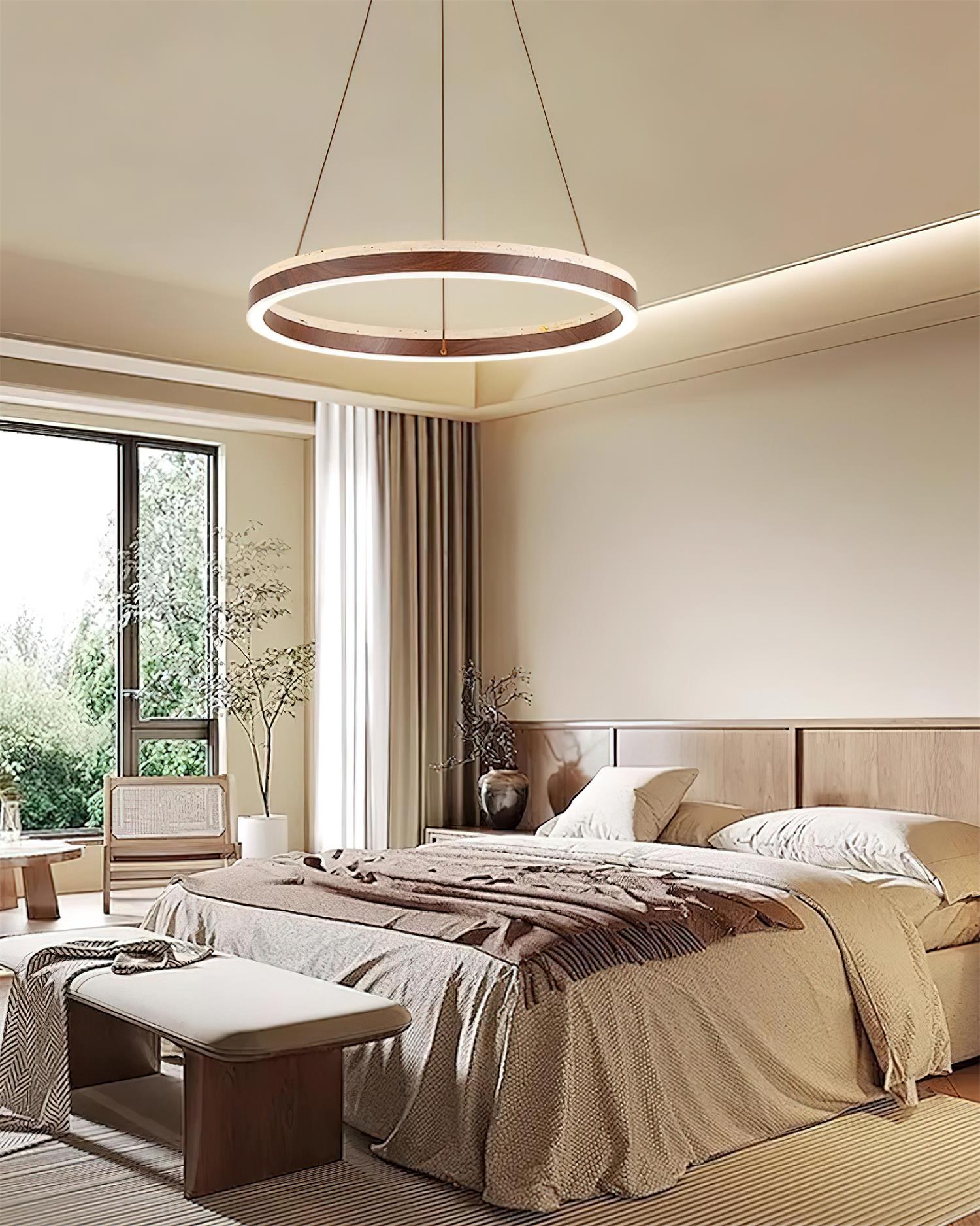 Ritta Chandelier Travertine Geometry Ring - Letslighting