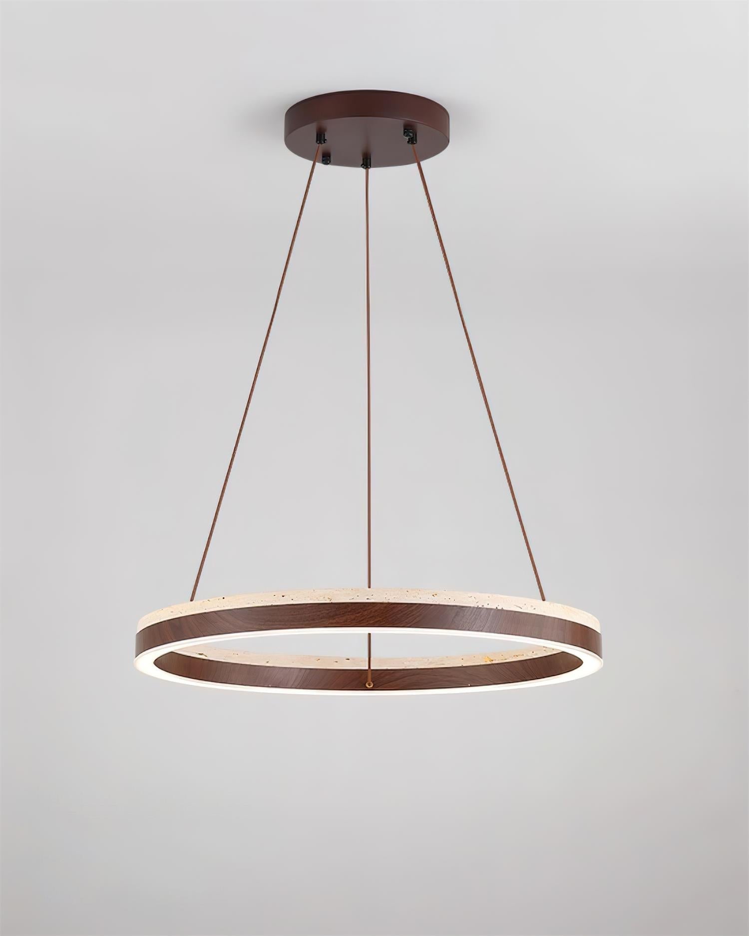 Ritta Chandelier Travertine Geometry Ring - Letslighting