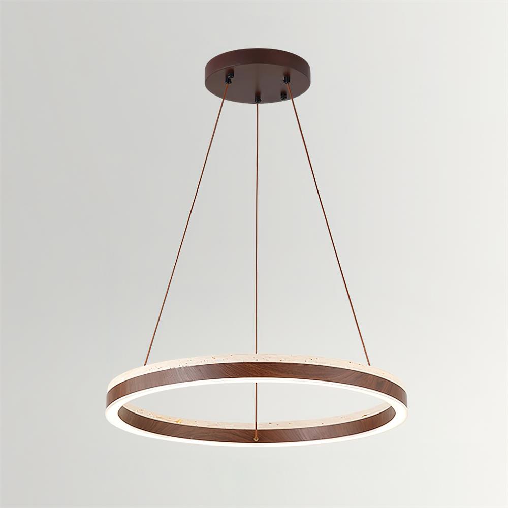 Ritta Chandelier Travertine Geometry Ring - Letslighting