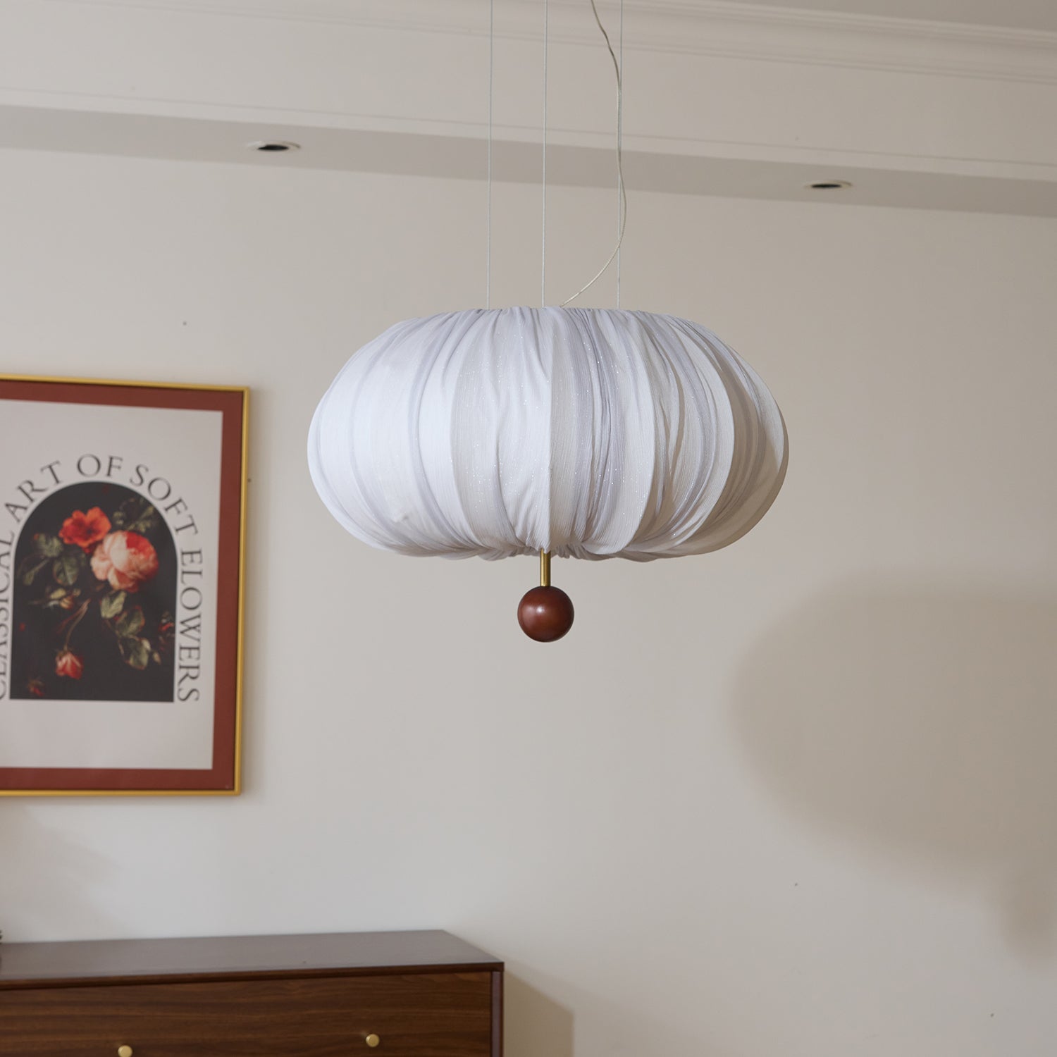Vasilen Premium Nordische Kunst Ballon Holz Stoff Deckenleuchte-Letslighting