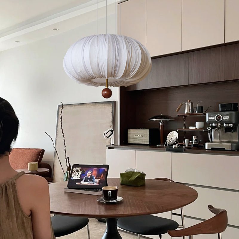 Vasilen Premium Nordische Kunst Ballon Holz Stoff Deckenleuchte-Letslighting