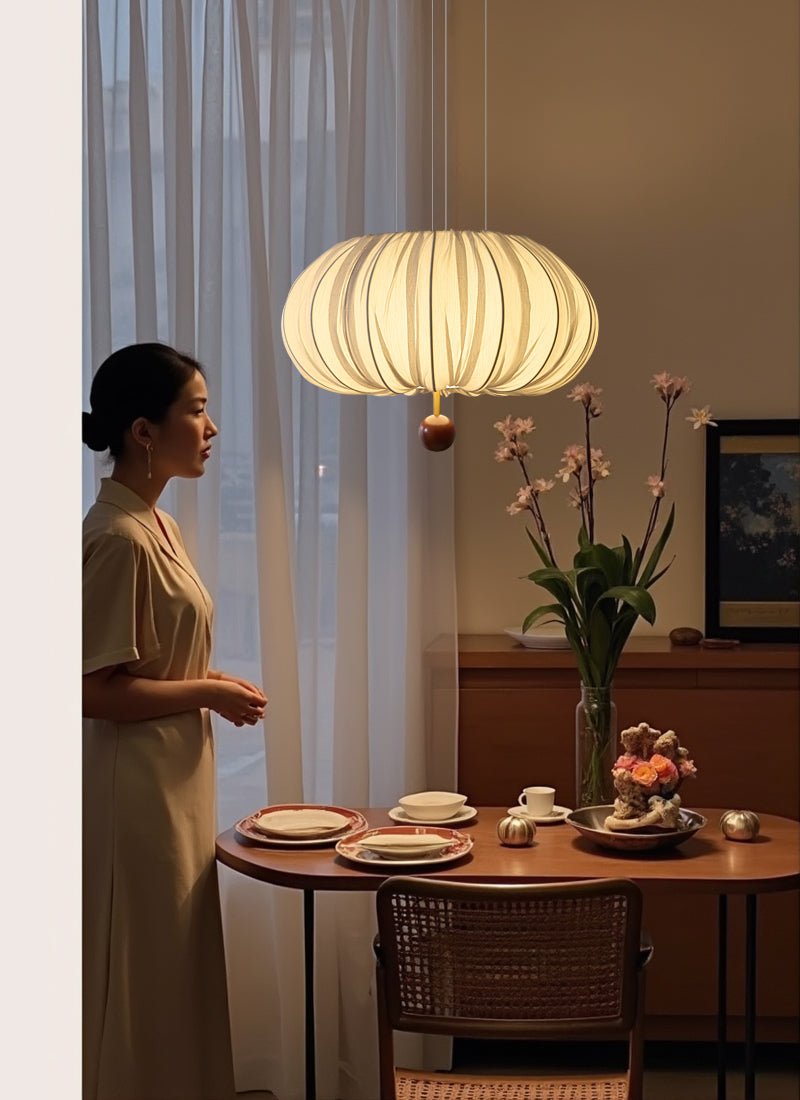 Vasilen Premium Nordische Kunst Ballon Holz Stoff Deckenleuchte-Letslighting