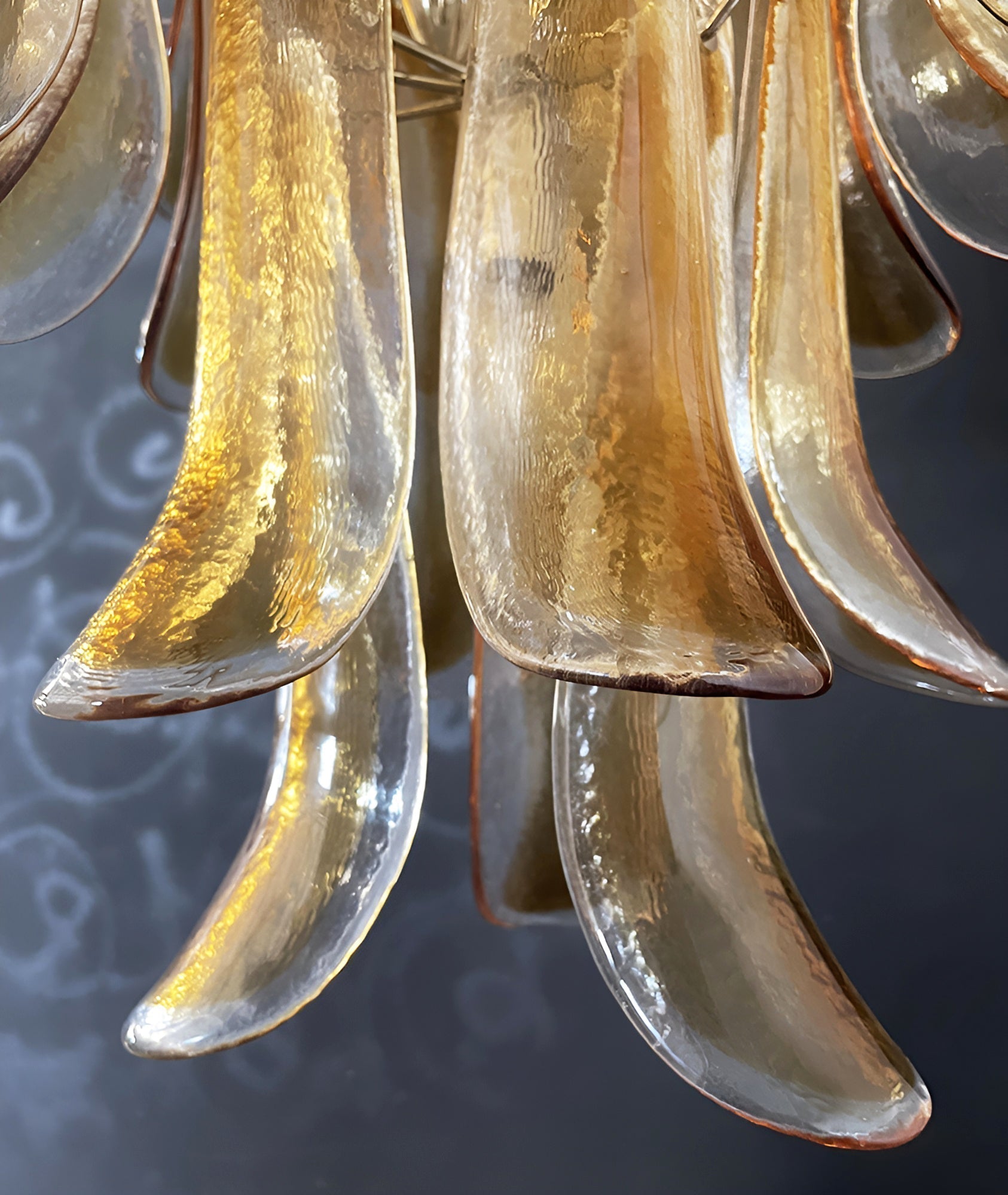 Aurora Chandelier Amber Glass Petals Layered Luxury - Neutralighting