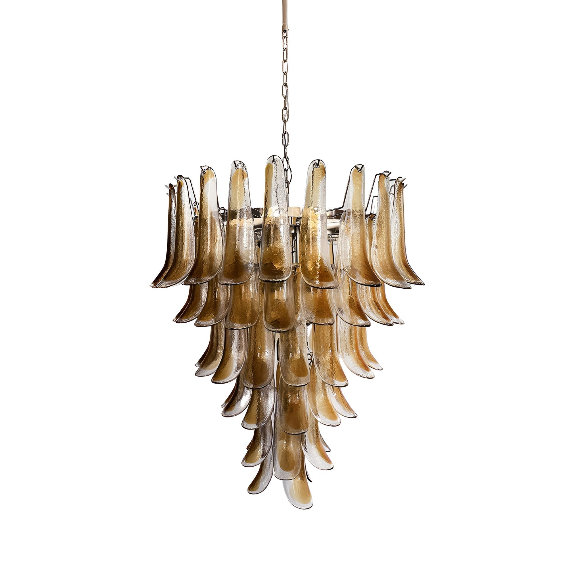 Aurora Chandelier Amber Glass Petals Layered Luxury - Neutralighting