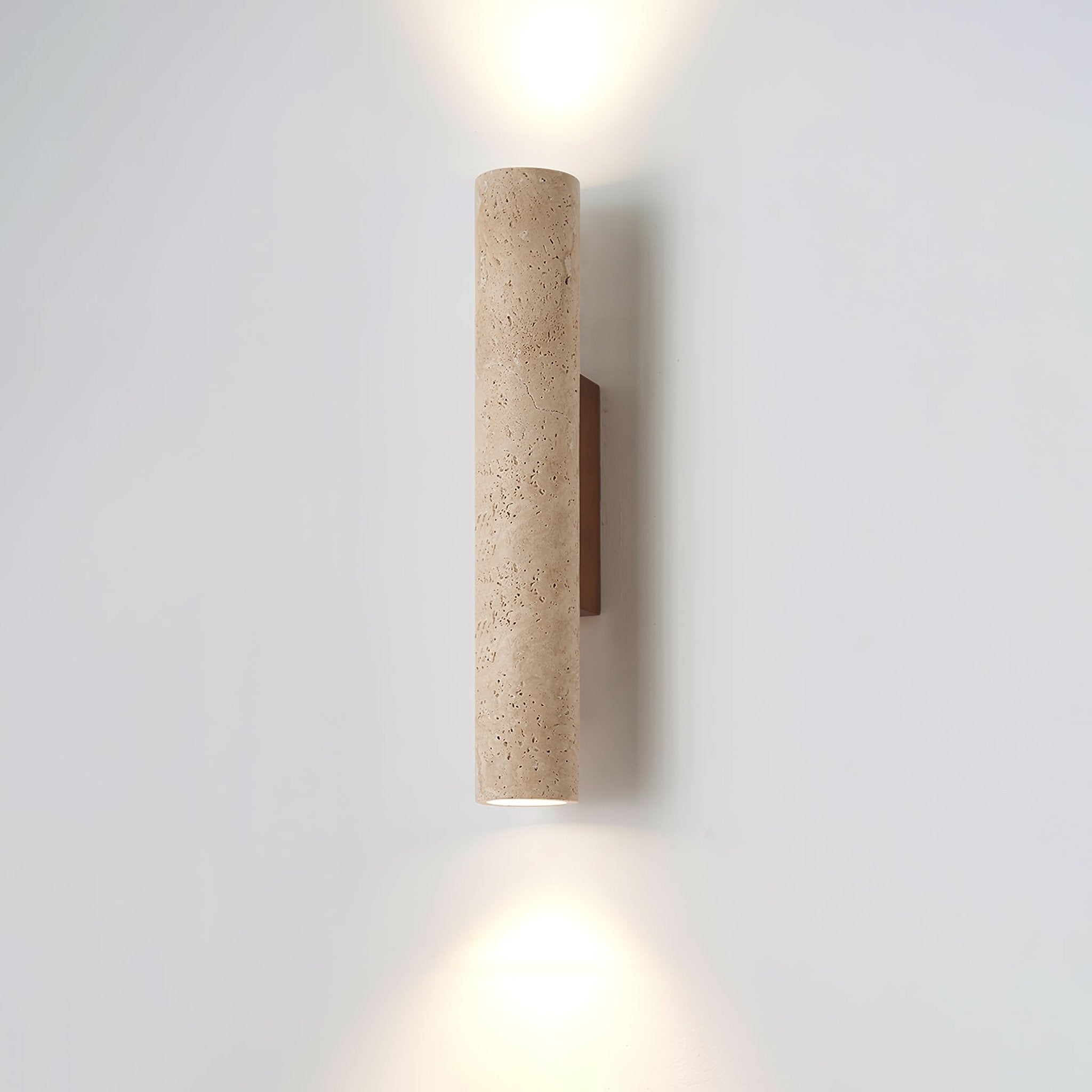 Olvaros Schlanker Zylinder Travertin Wandleuchte-Letslighting