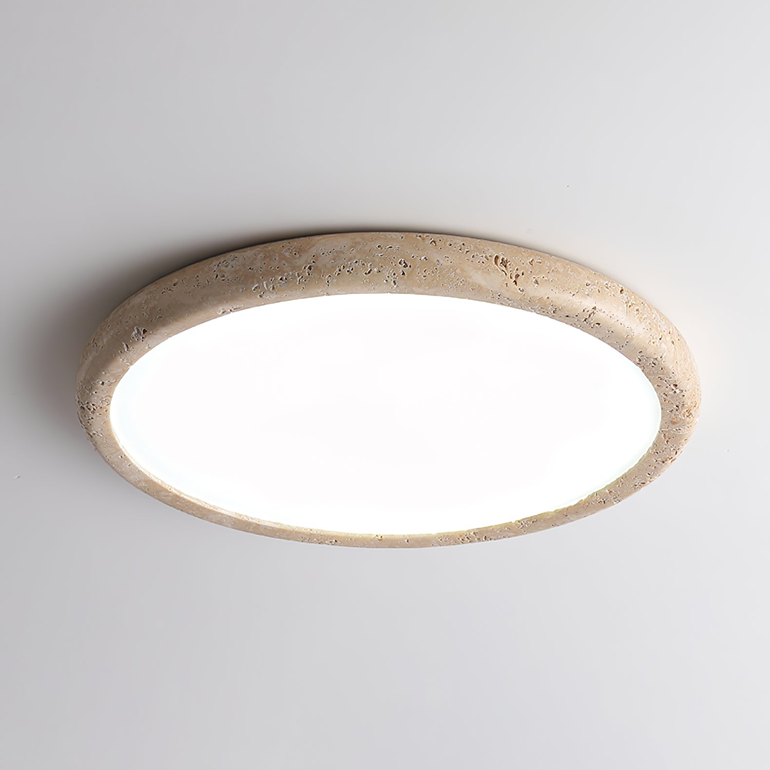 Aurrina Ring Frame Travertine Ceiling Light - Neutralighting