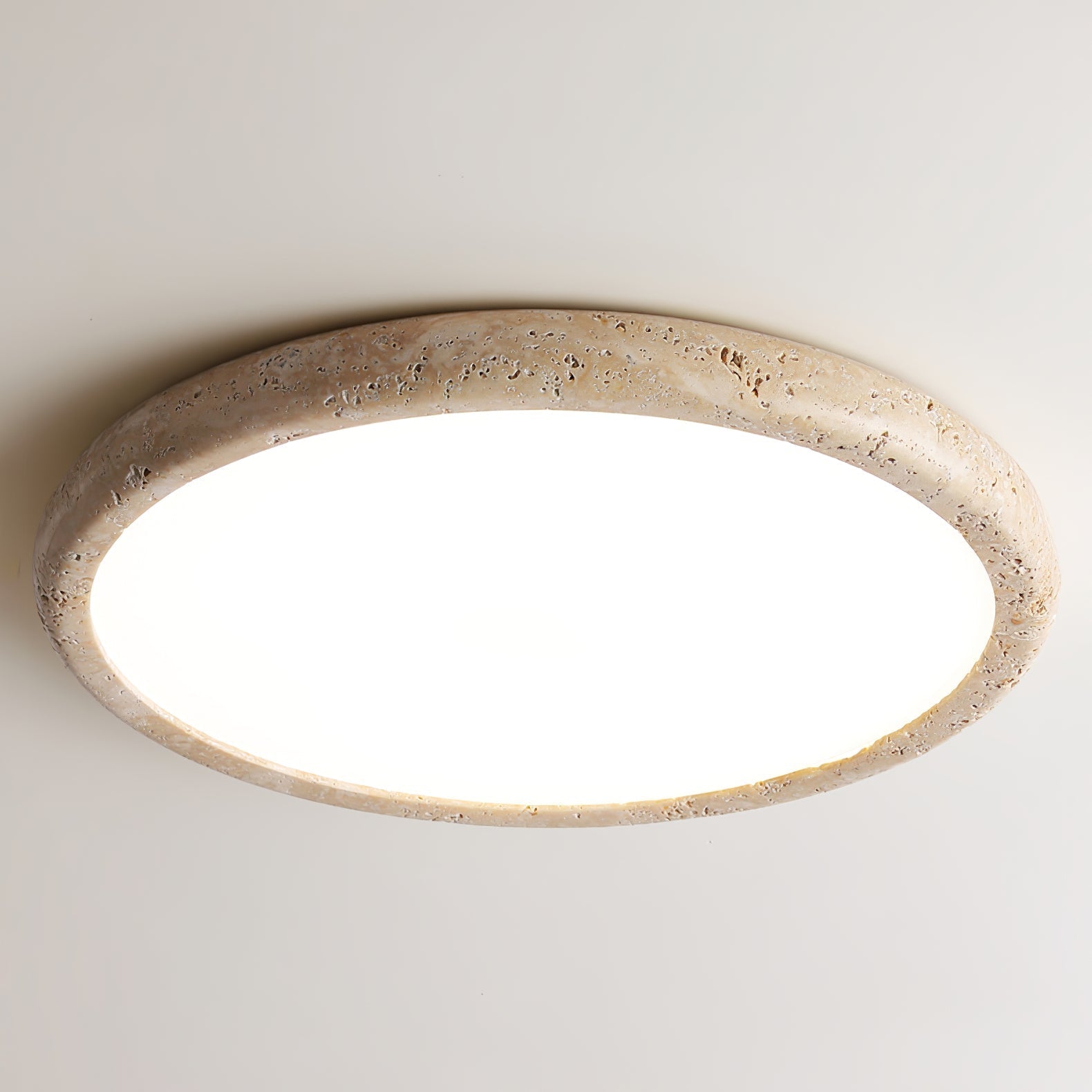 Aurrina Ring Frame Travertine Ceiling Light - Neutralighting