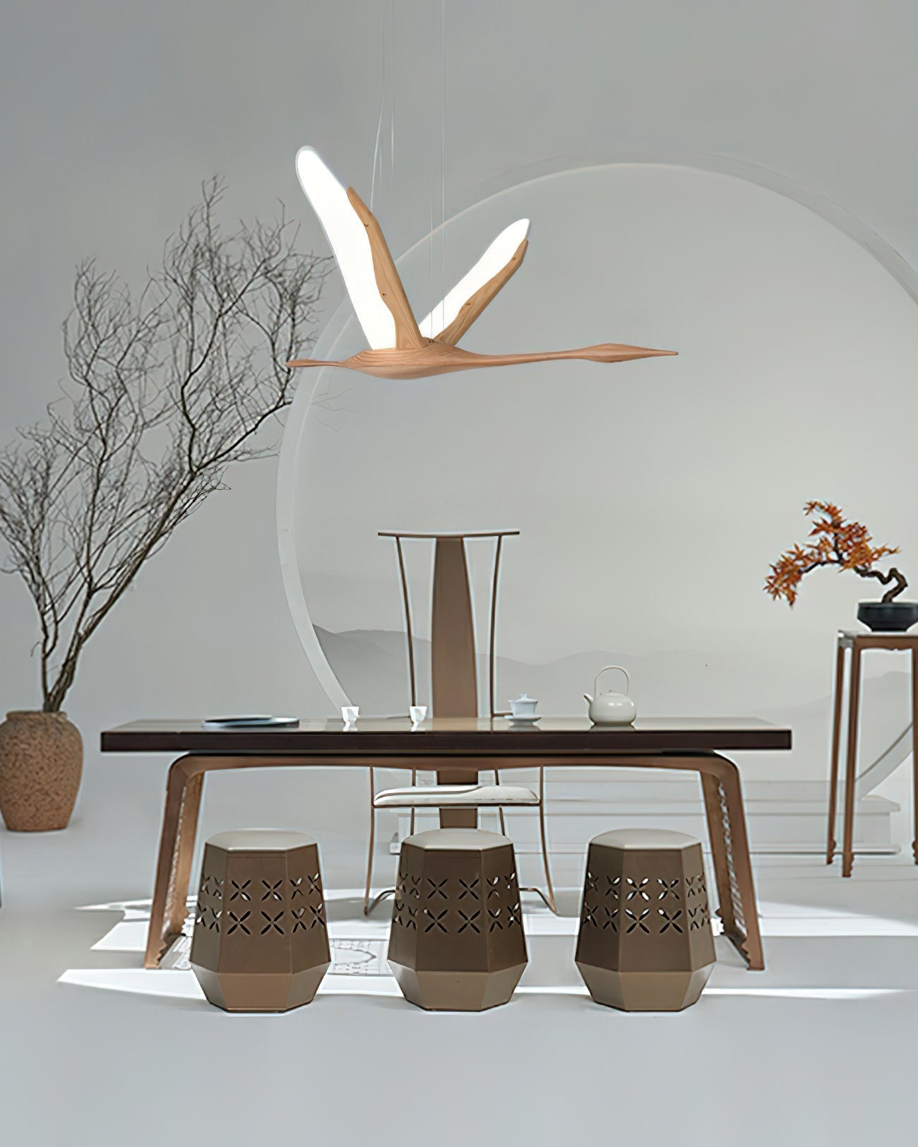 Flora Moderne Holz-Pendelleuchte-Letslighting