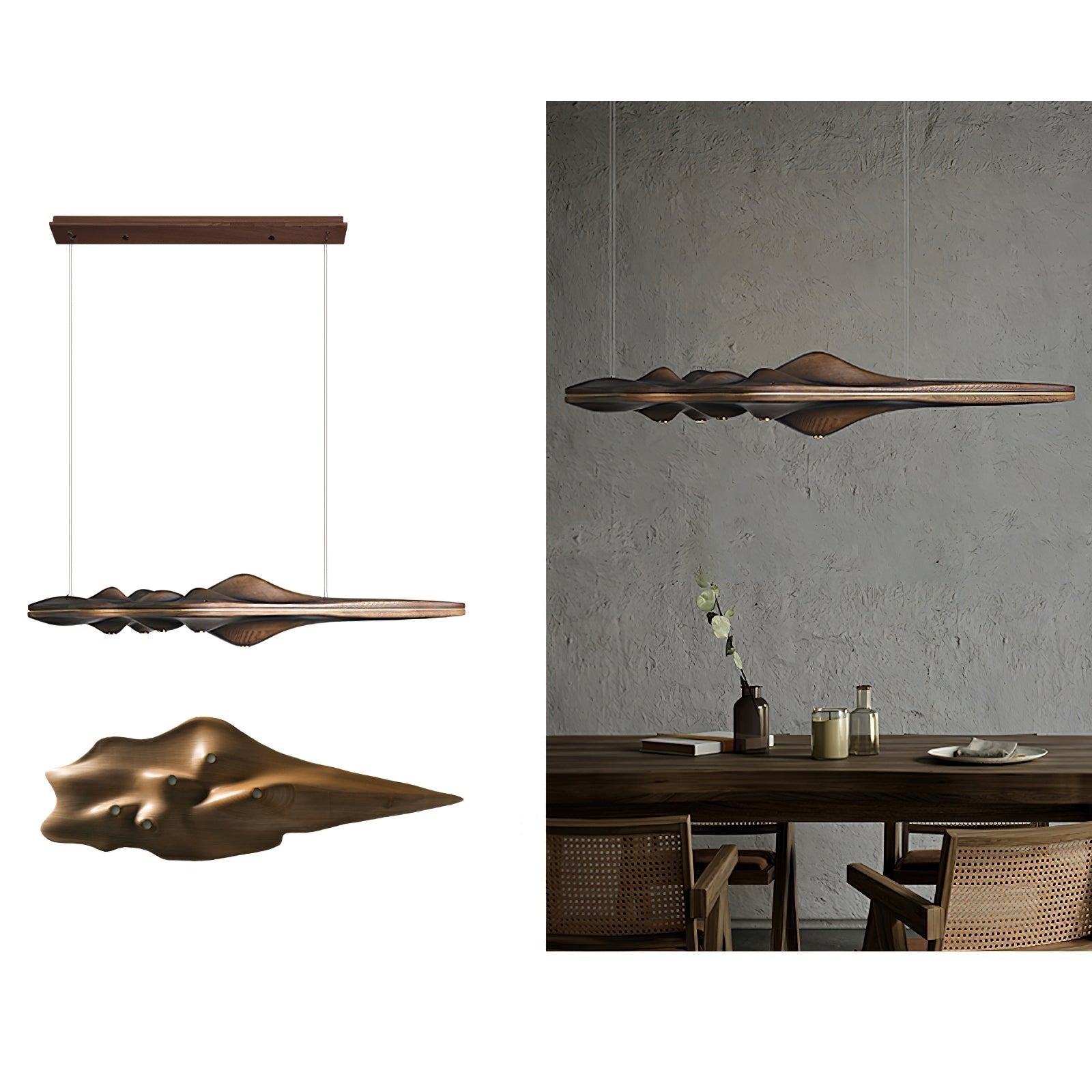 Etalyra Premium-elegante Holz-Pendelleuchte-Letslighting