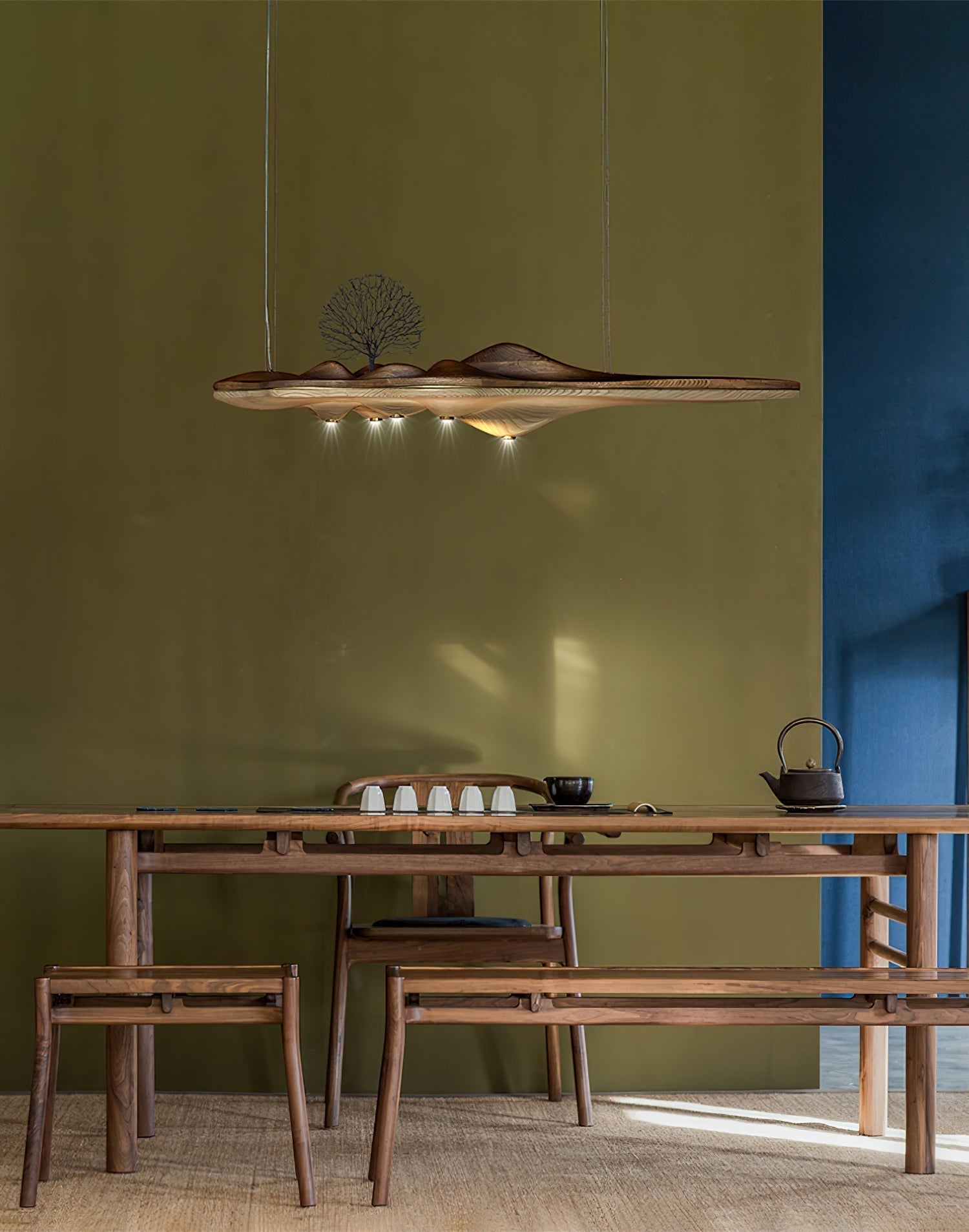 Etalyra Premium-elegante Holz-Pendelleuchte-Letslighting