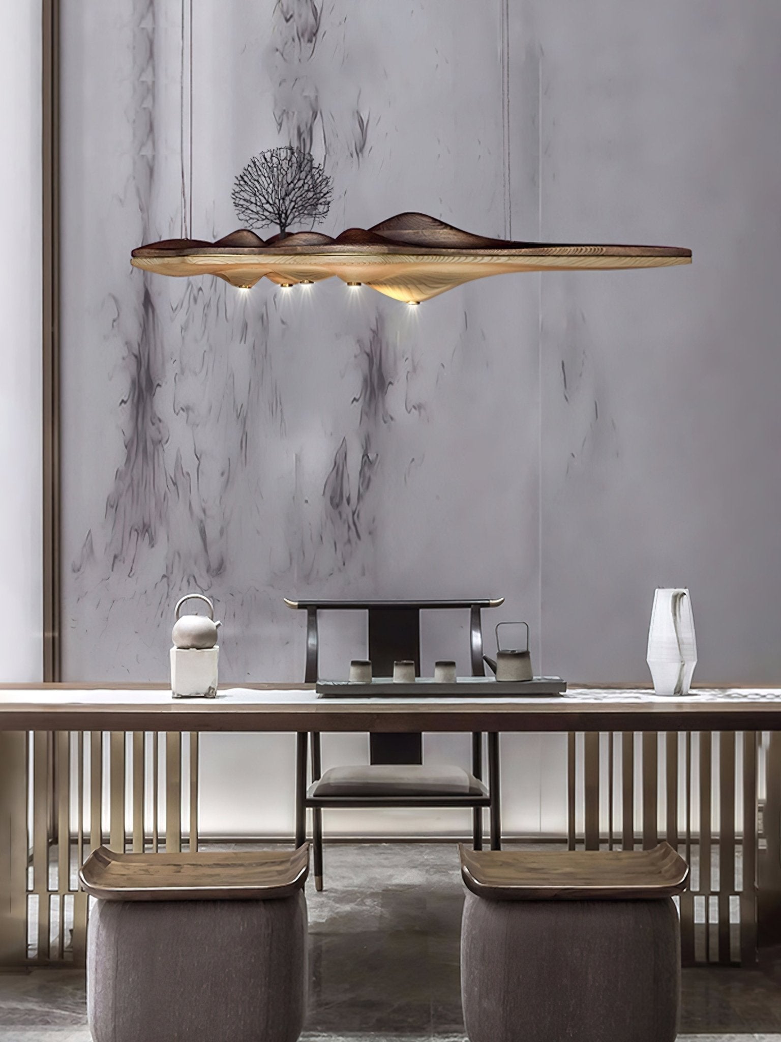 Etalyra Premium-elegante Holz-Pendelleuchte-Letslighting
