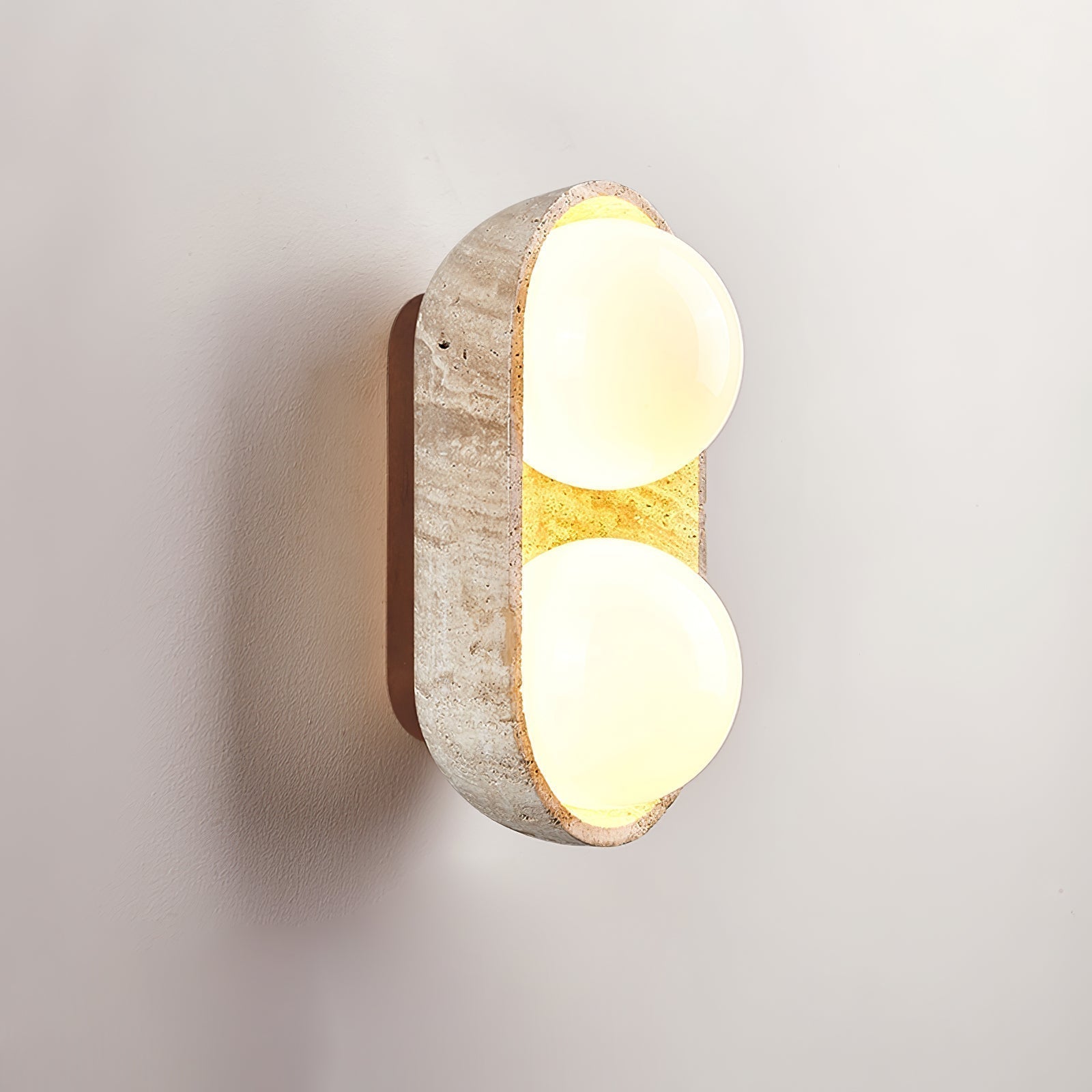 Trio Globe Travertine Wall Sconce - Neutralighting