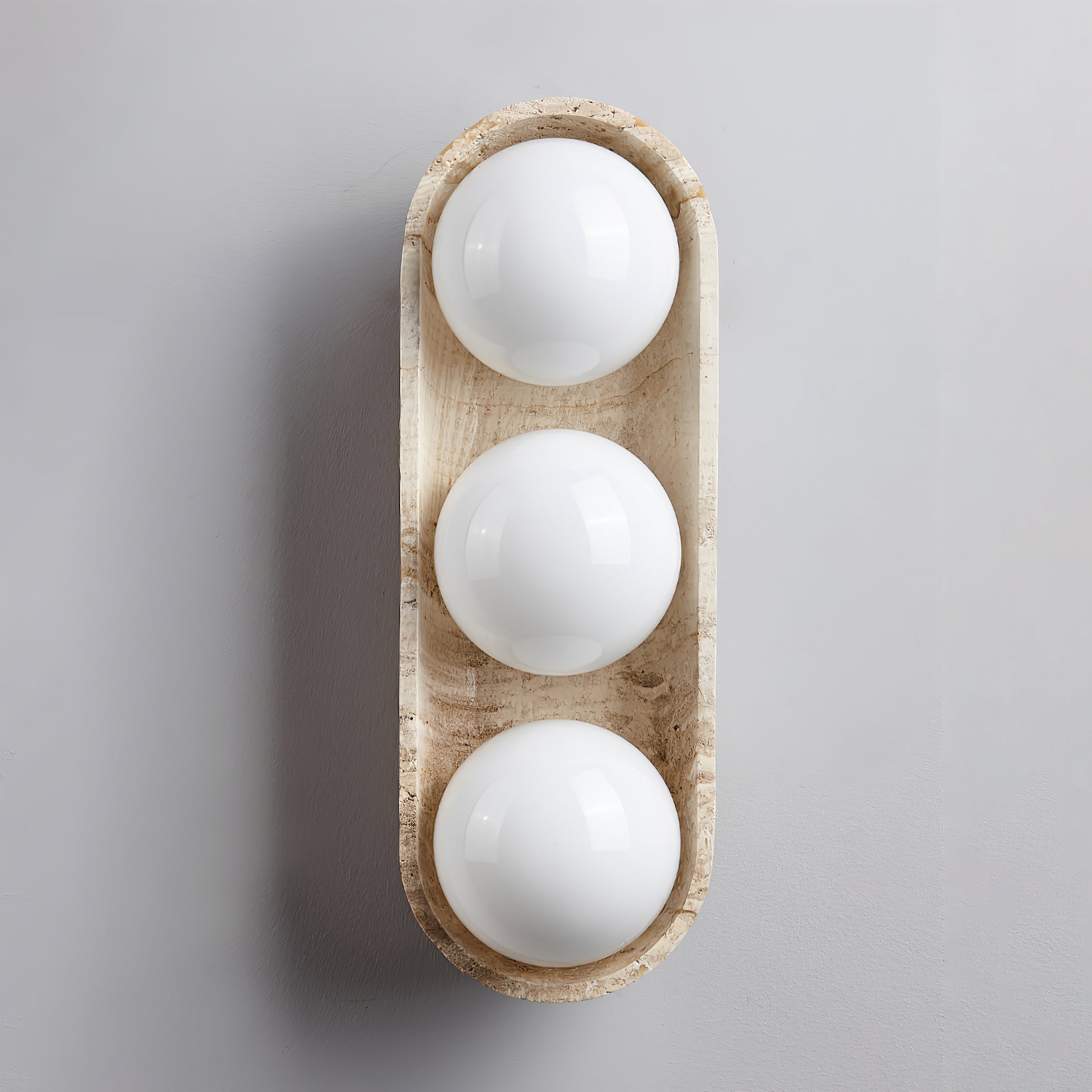 Trio Globe Travertine Wall Sconce - Neutralighting