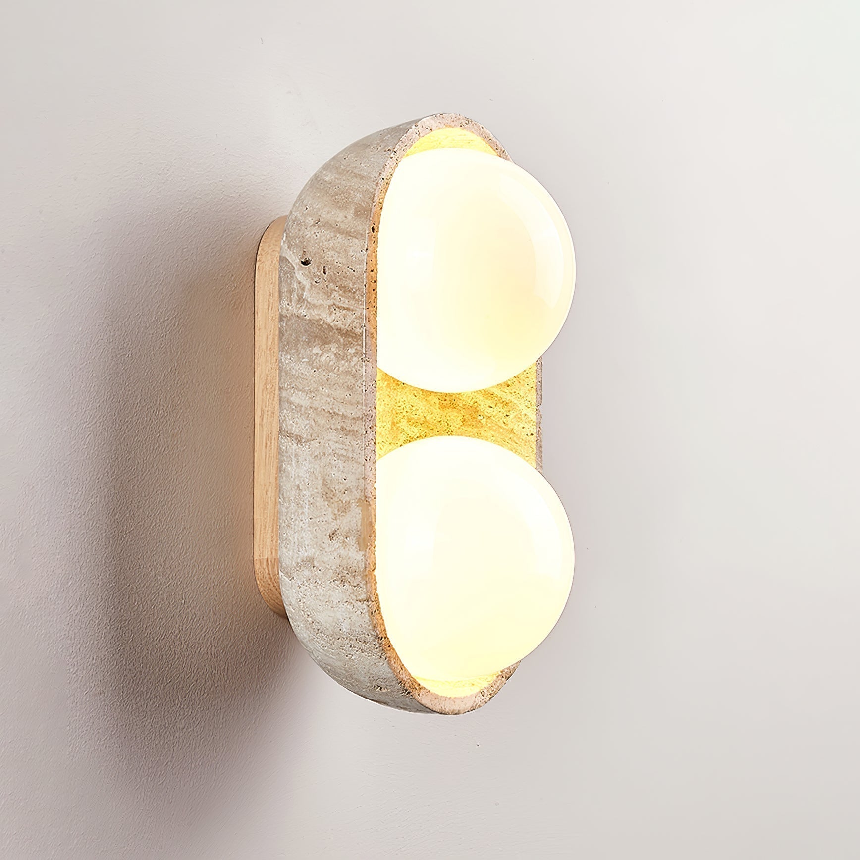 Trio Globe Travertine Wall Sconce - Neutralighting
