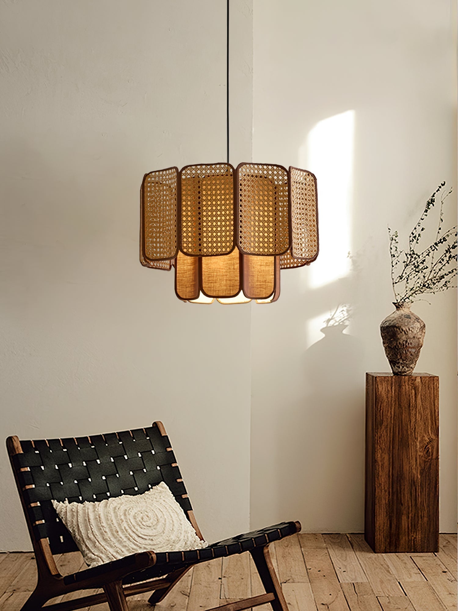 Cane Vintage Stoff Pendelleuchte Lampe-Letslighting