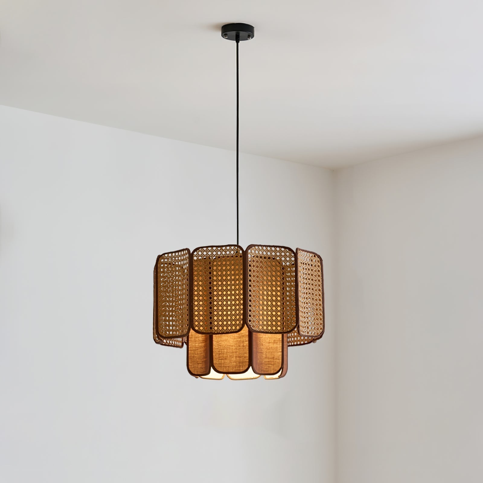 Cane Vintage Stoff Pendelleuchte Lampe-Letslighting