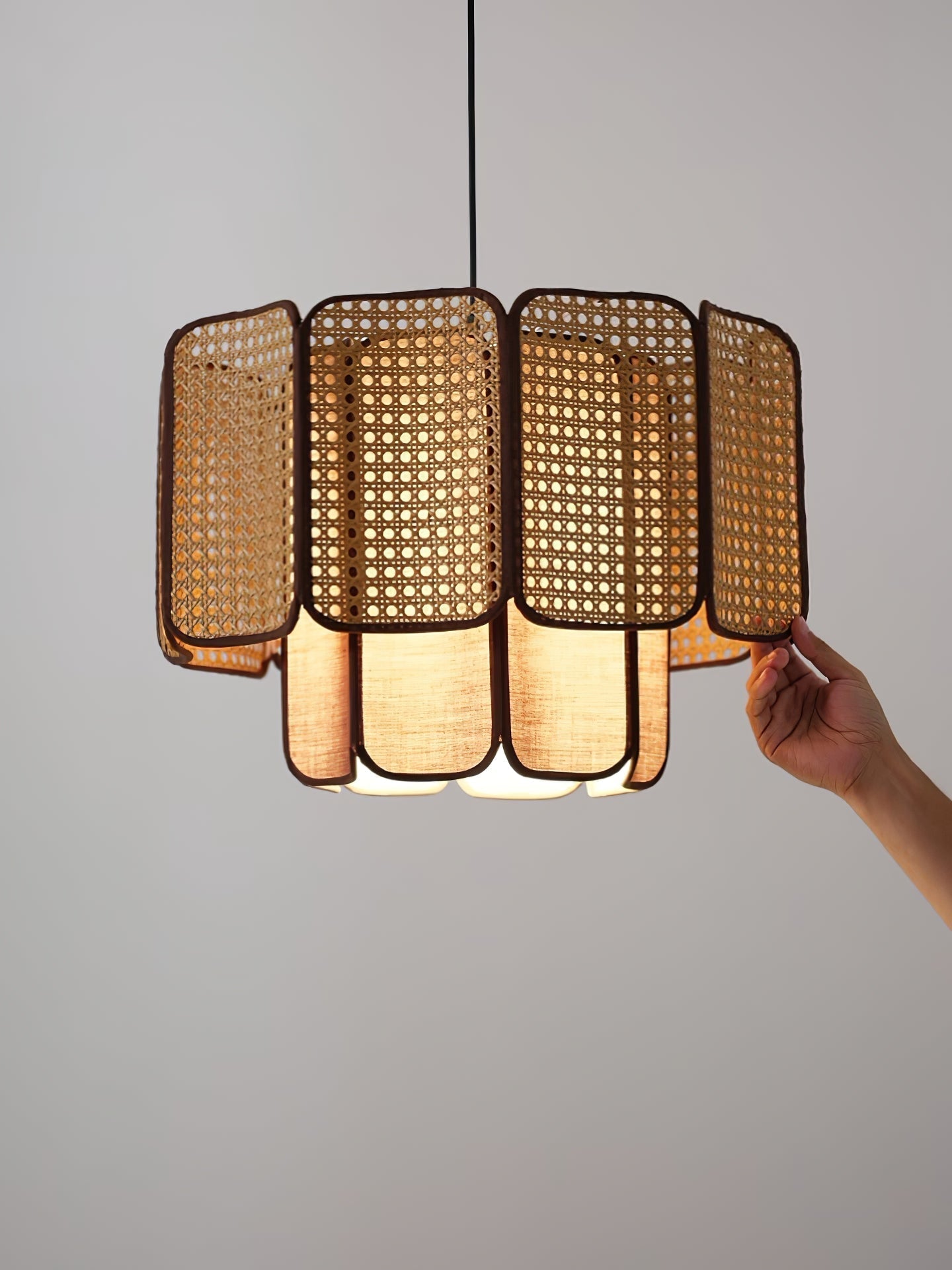 Cane Vintage Stoff Pendelleuchte Lampe-Letslighting