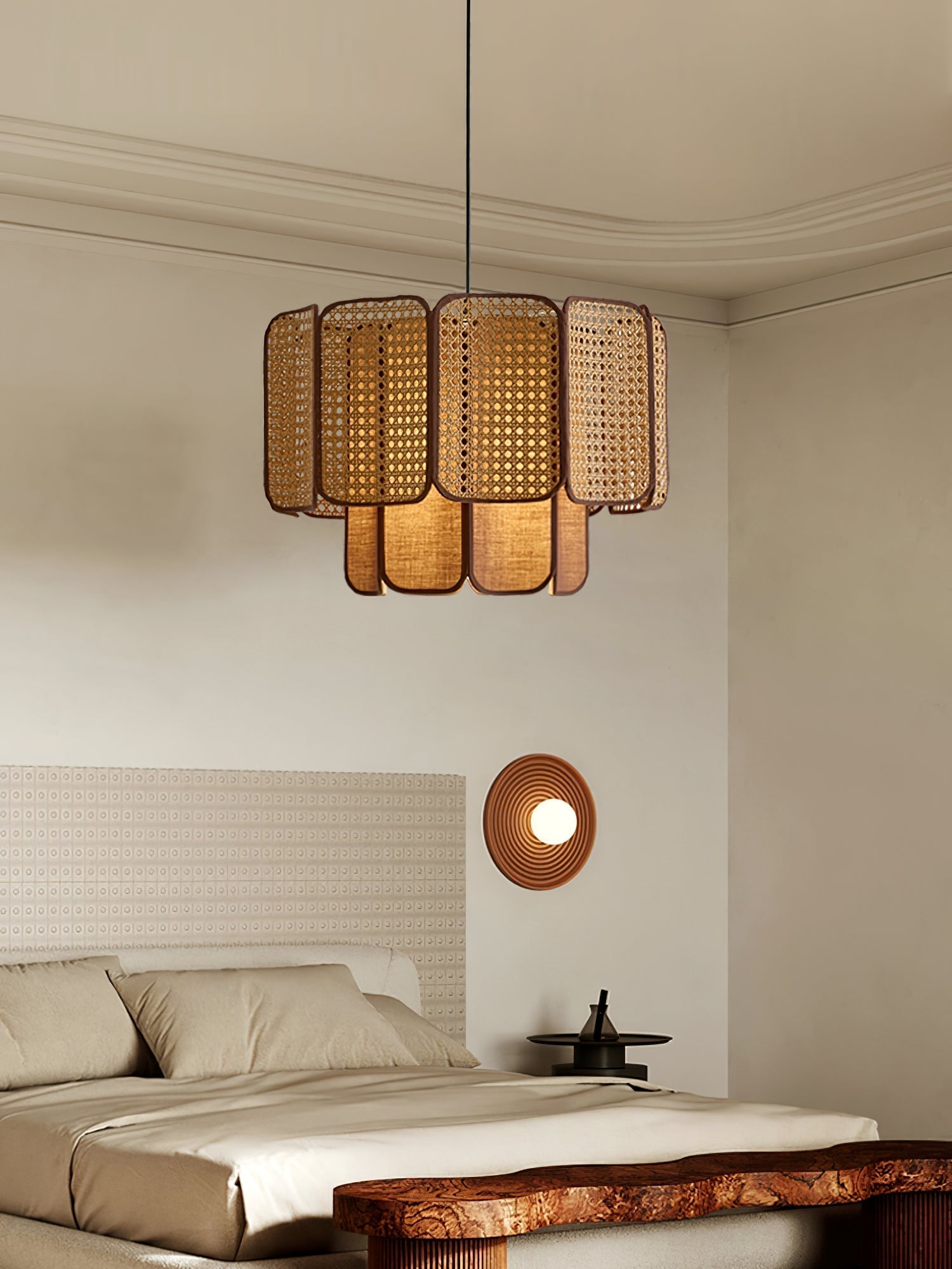 Cane Vintage Stoff Pendelleuchte Lampe-Letslighting