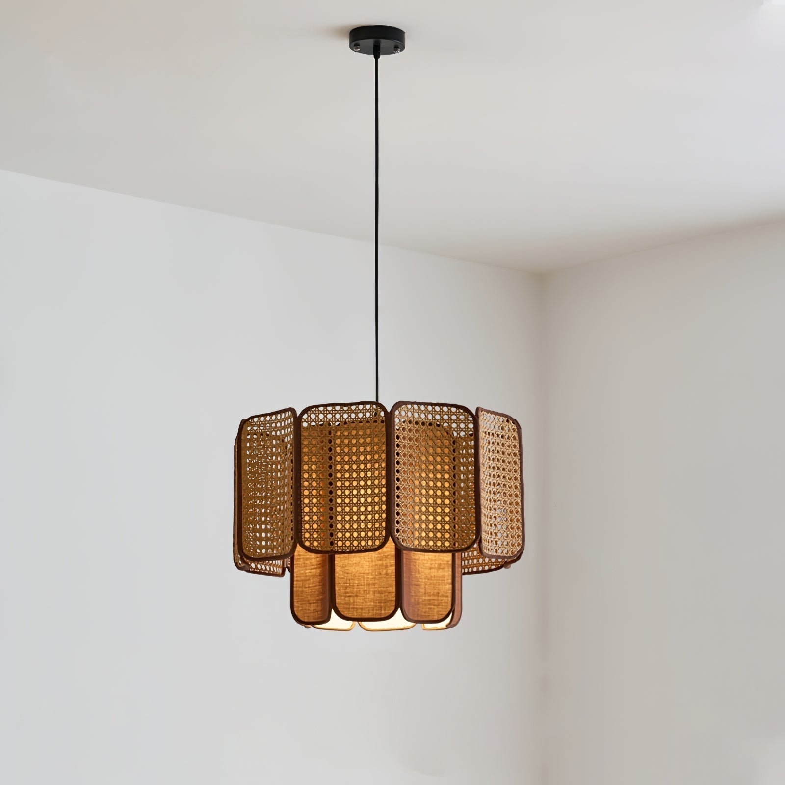 Cane Vintage Stoff Pendelleuchte Lampe-Letslighting