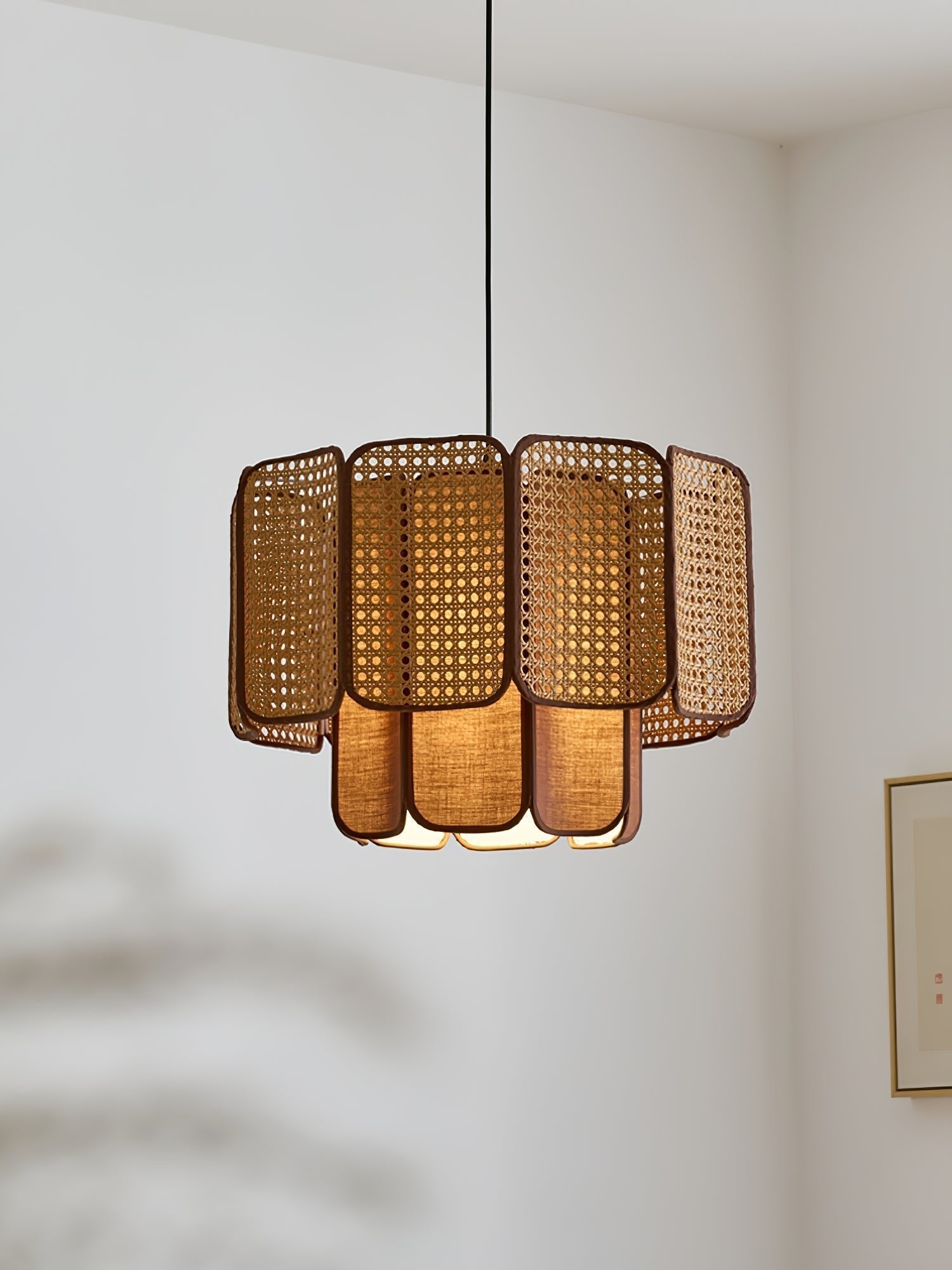 Cane Vintage Stoff Pendelleuchte Lampe-Letslighting