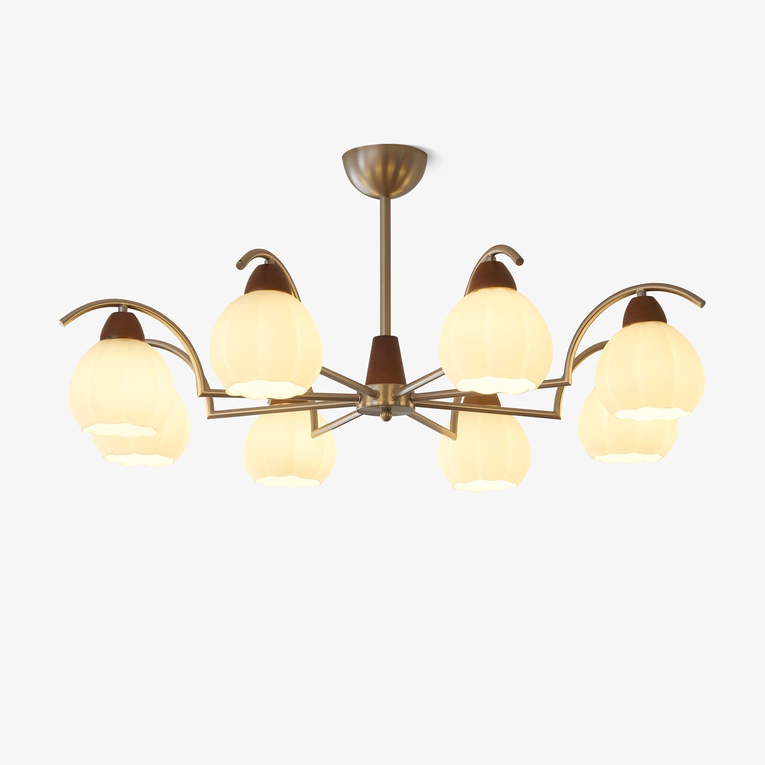 Ilaeiel Traditionelle Eleganz Blüte Holz Glas Kronleuchter-Letslighting