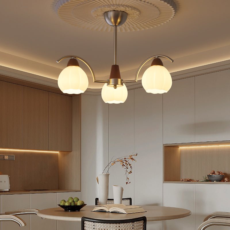 Ilaeiel Traditionelle Eleganz Blüte Holz Glas Kronleuchter-Letslighting