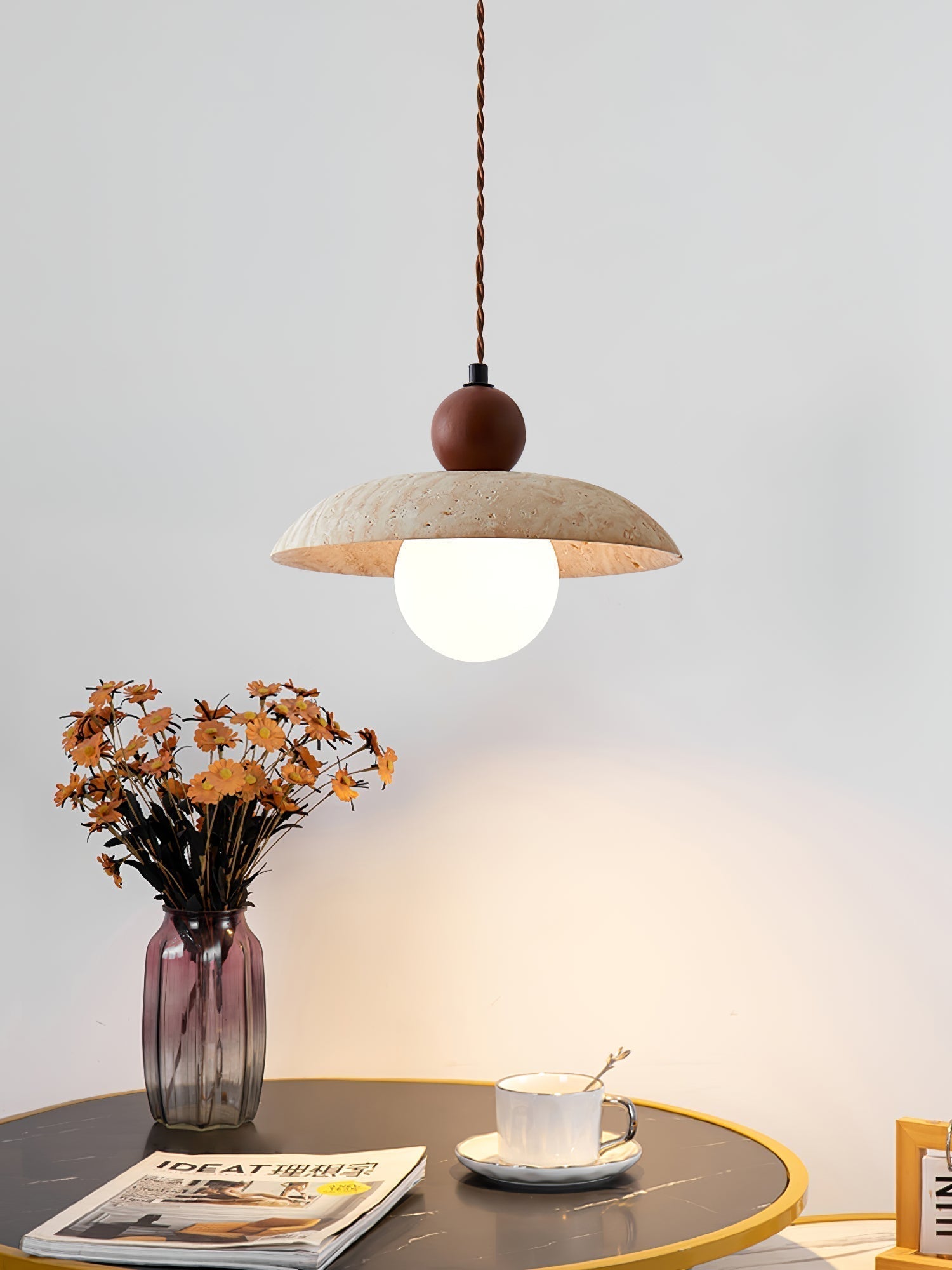 Soleil Travertine Pendant Light - Neutralighting