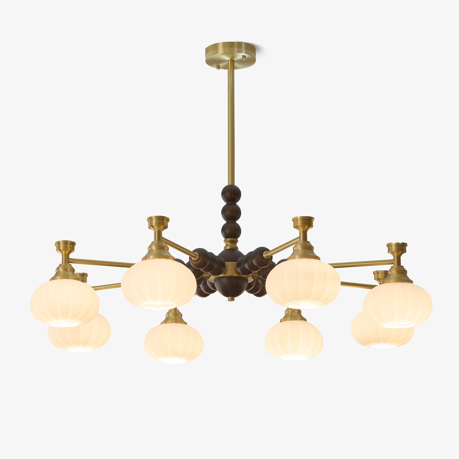 Avdorira Eleganter Vintage-Kronleuchter aus Messing und Holz-Letslighting