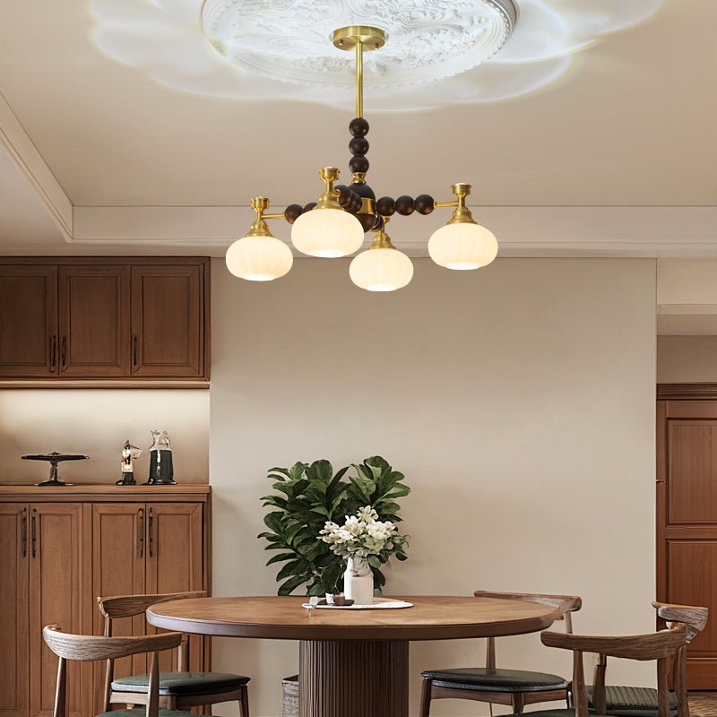 Avdorira Eleganter Vintage-Kronleuchter aus Messing und Holz-Letslighting