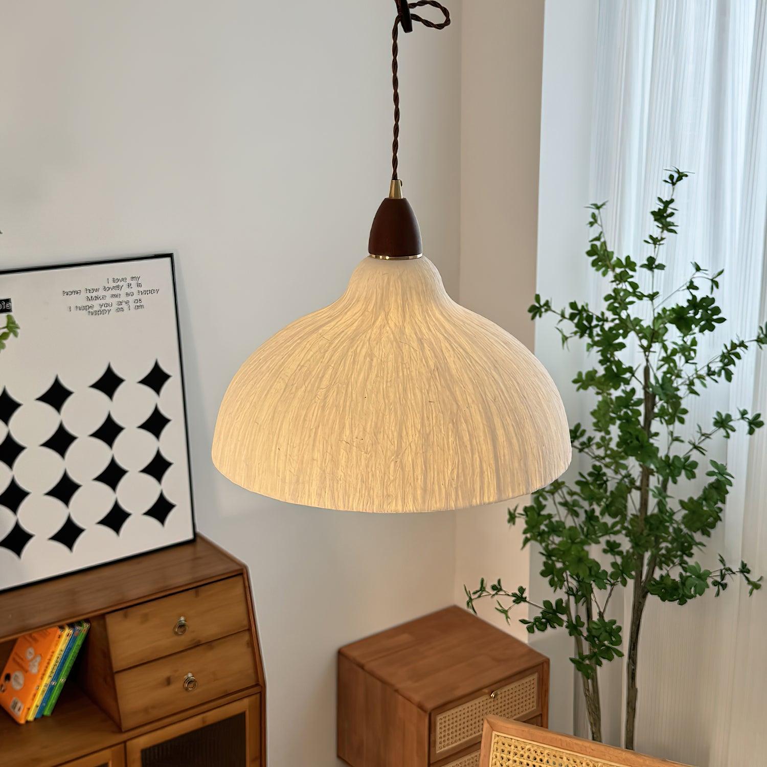 Vellara Papier Holz Pendelleuchte-Letslighting