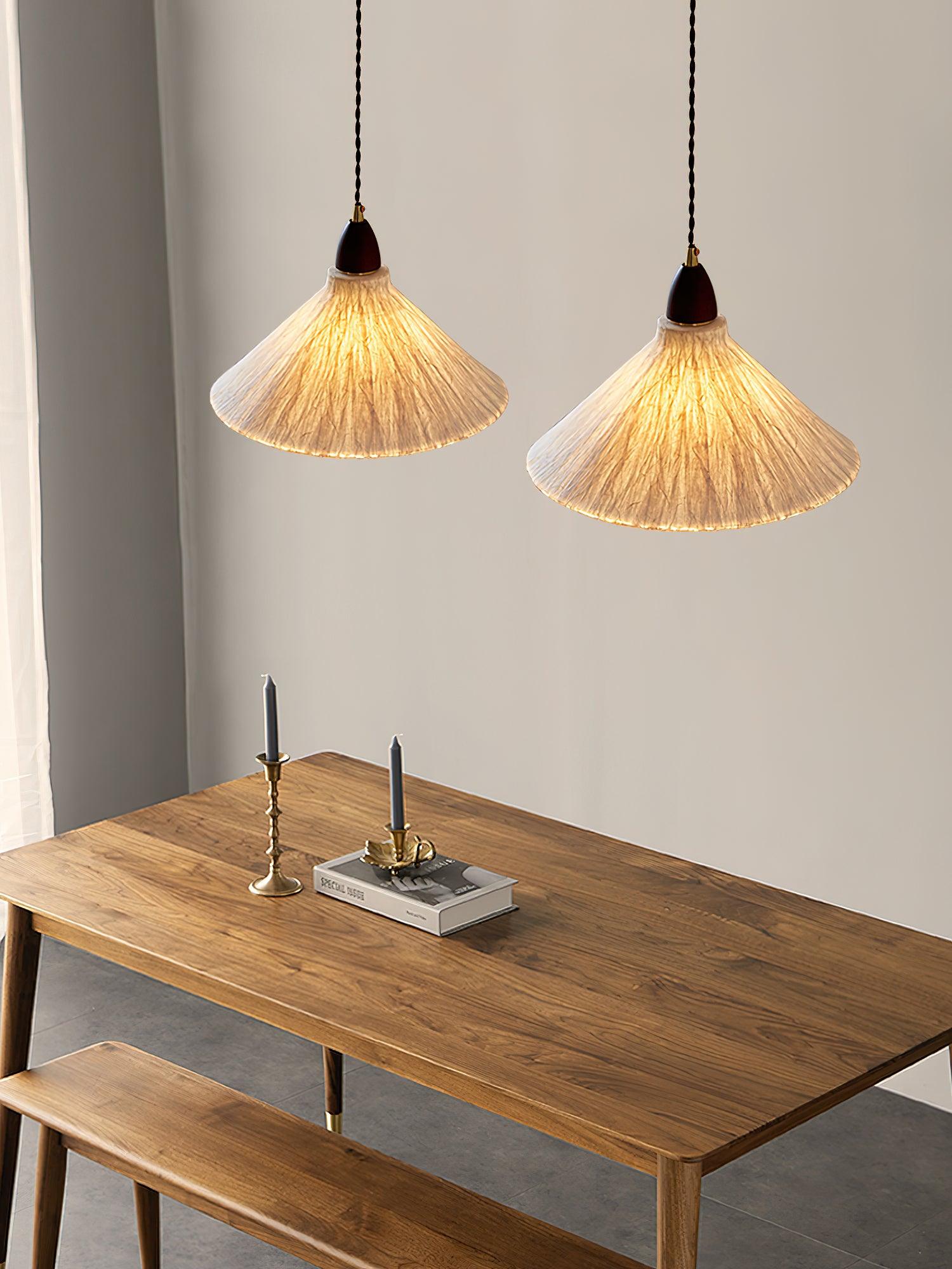 Vellara Papier Holz Pendelleuchte-Letslighting