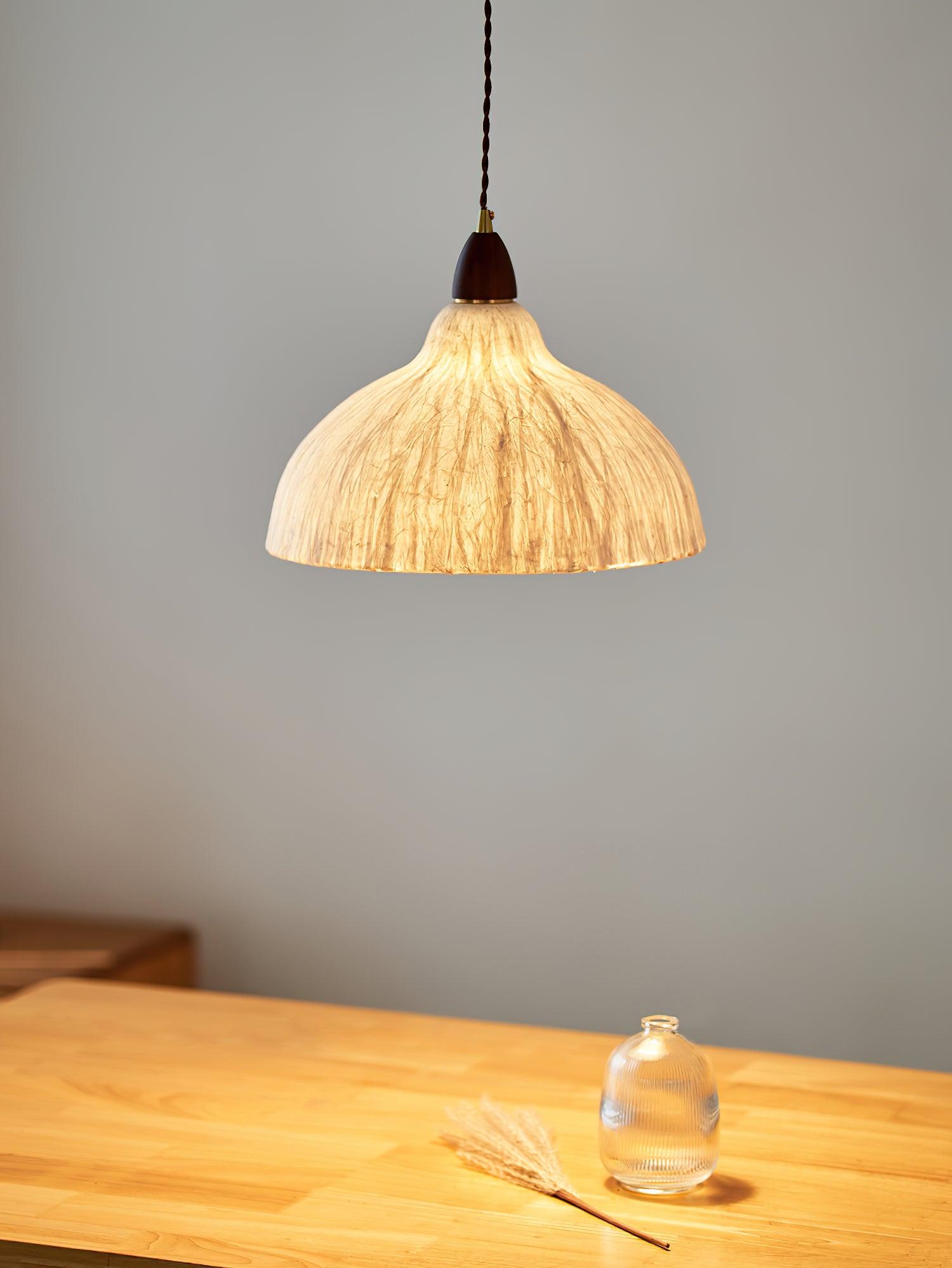 Vellara Papier Holz Pendelleuchte-Letslighting